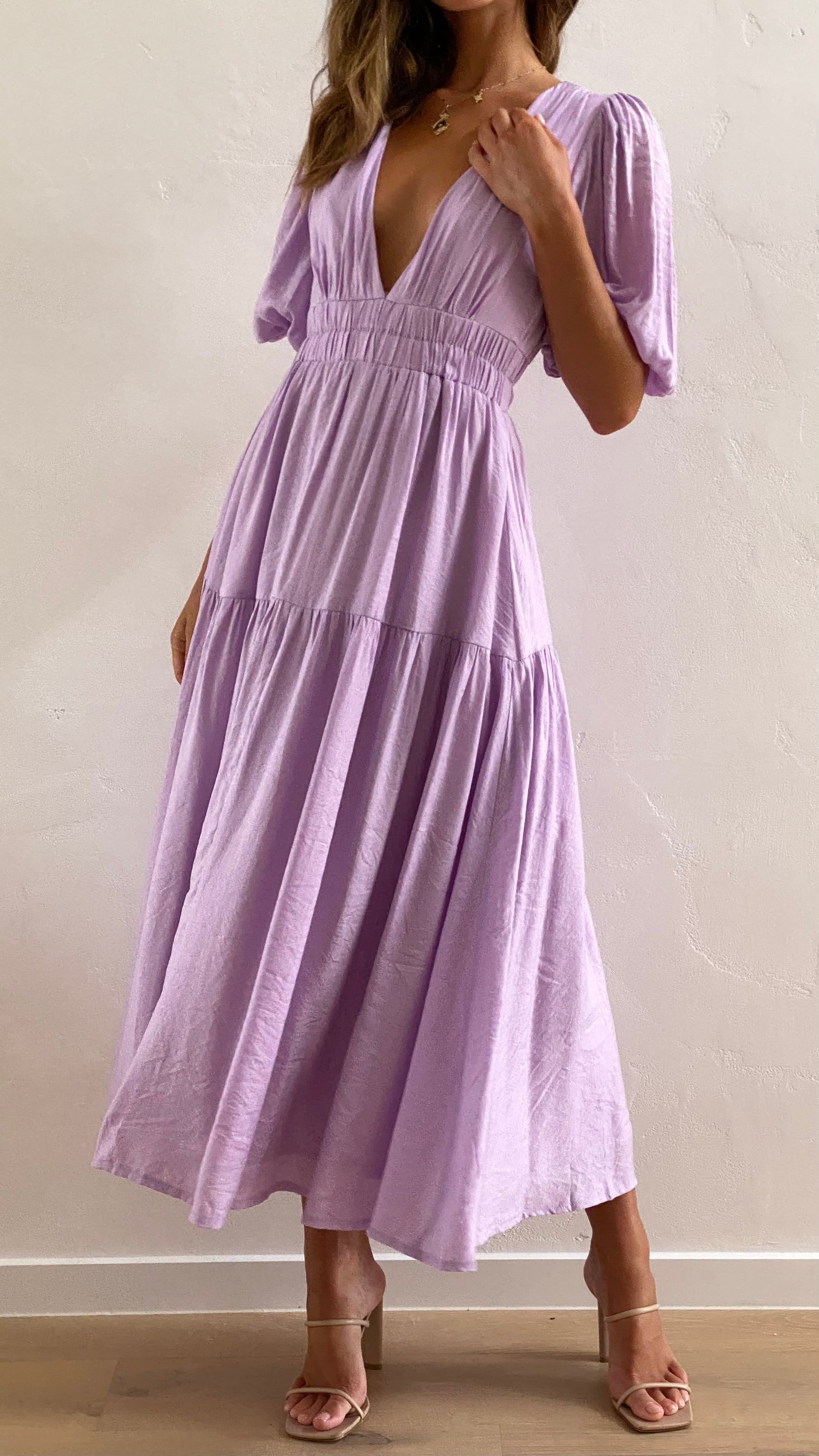 Erin Midi Dress - Lilac-Sunshines Bliss