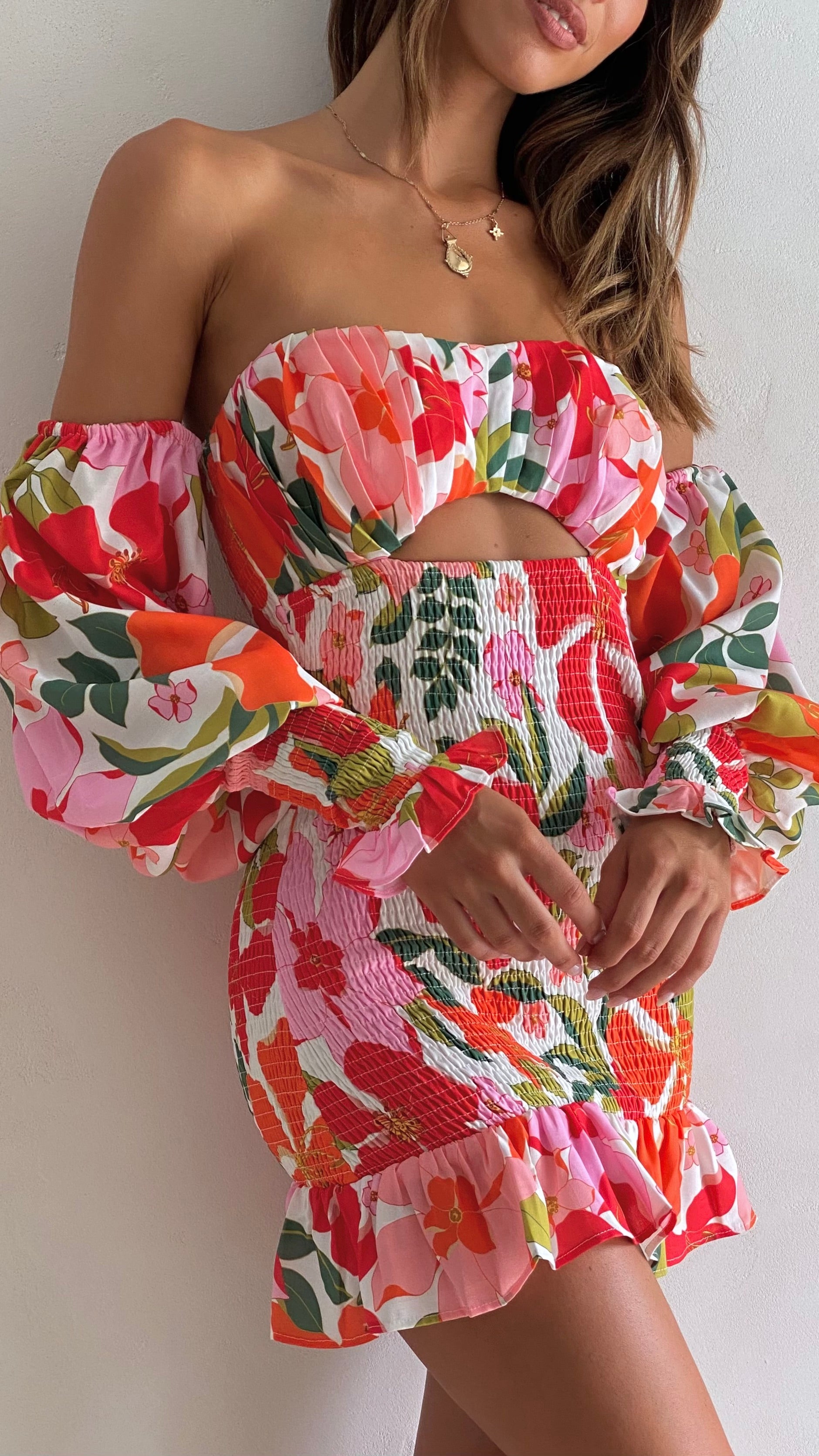 Nelda Mini Dress - Floral-Sunshines Bliss
