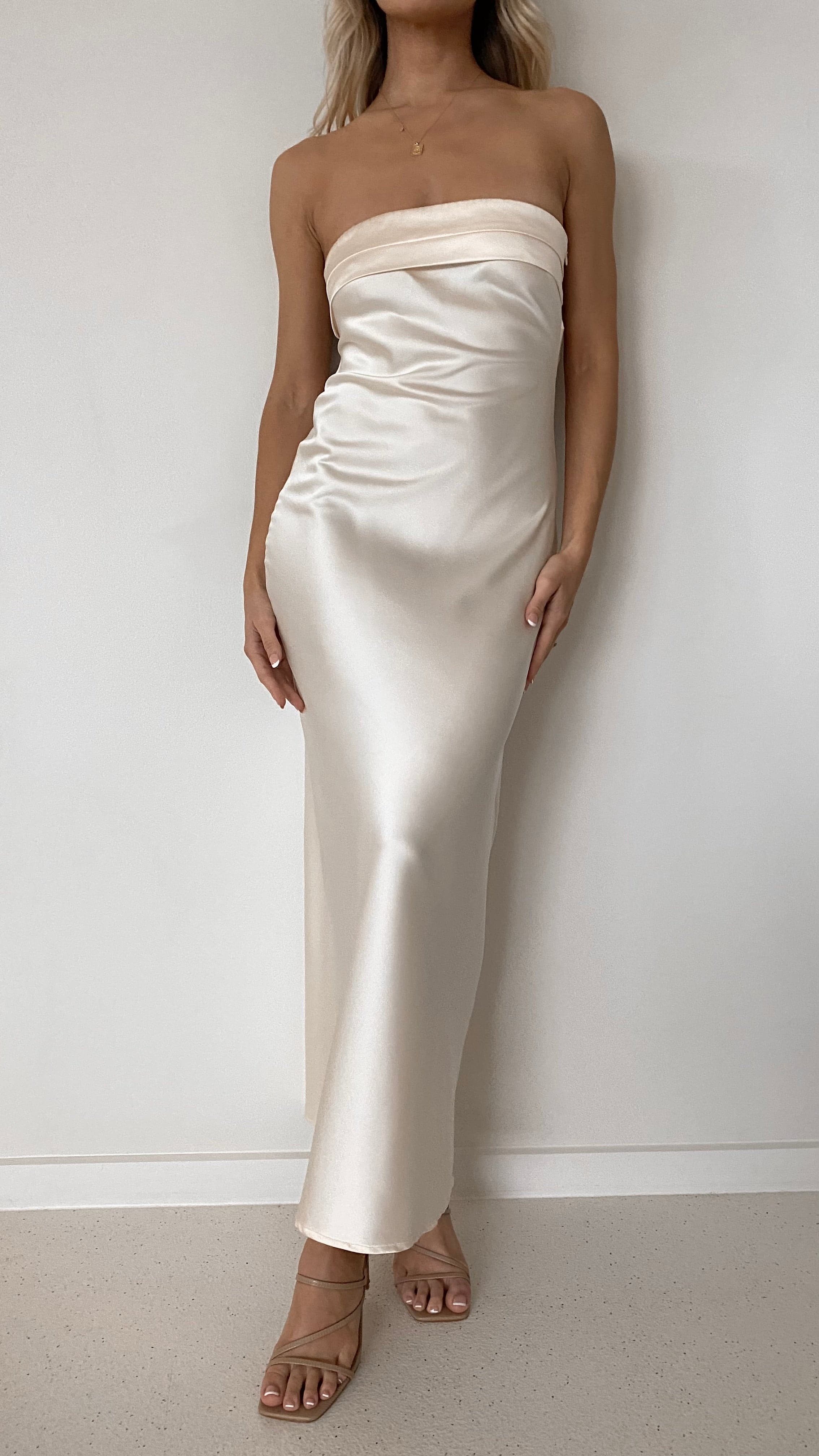 Miya Maxi Dress - Light Gold-Sunshines Bliss