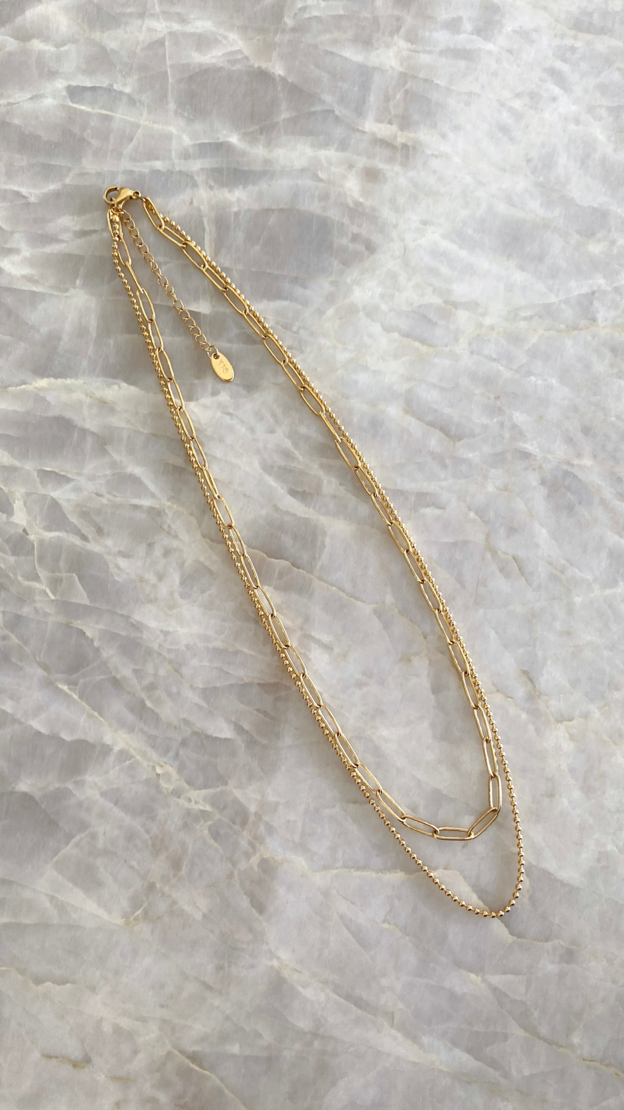 Dani Chain Necklace Set - Gold-Sunshines Bliss