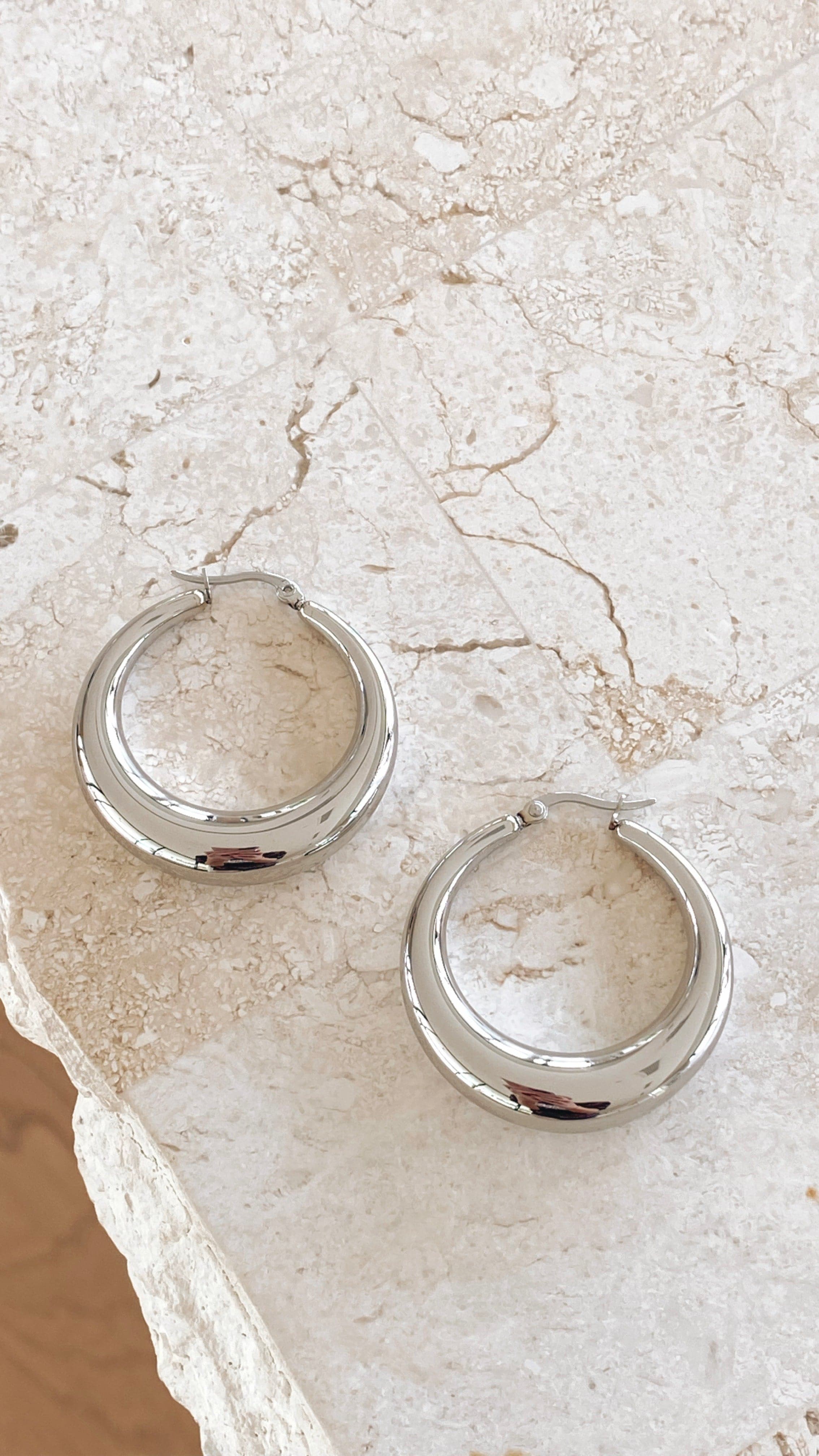 Large Essential Hoop - Silver-Sunshines Bliss
