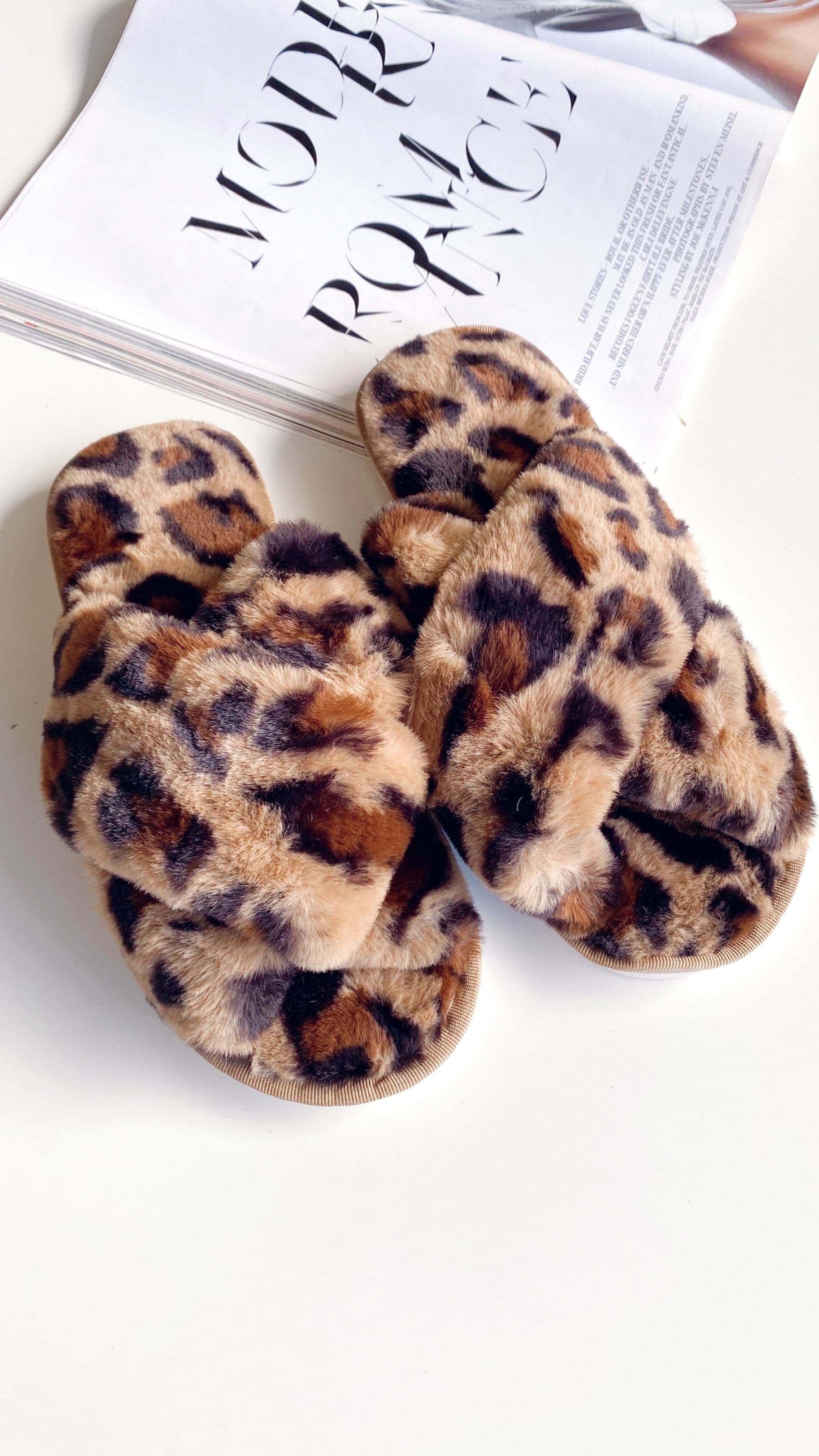 Jessica Fluffy Slippers - Leopard-Sunshines Bliss