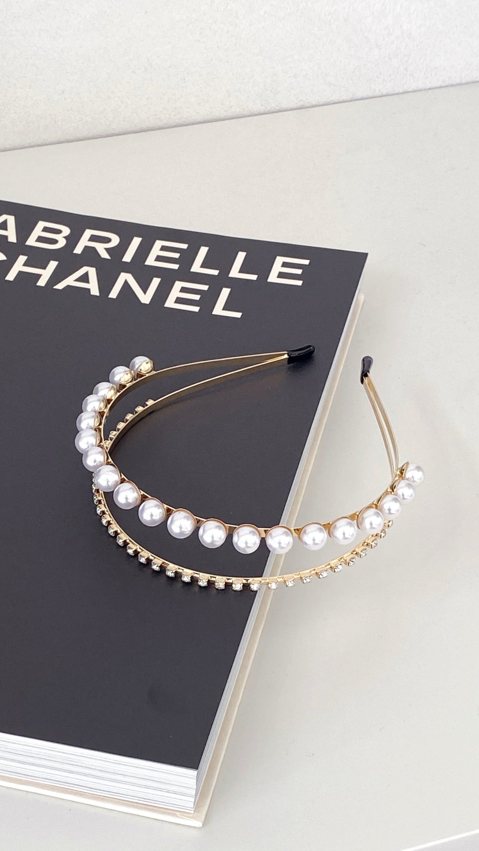 Sinclair Headpiece - Gold/Pearl-Sunshines Bliss