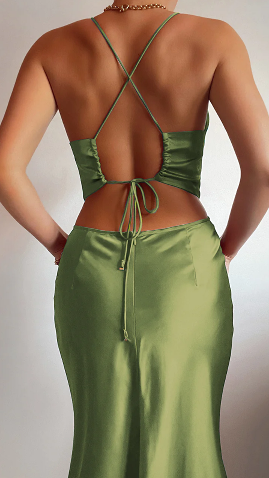 Charis Slip Dress - Khaki-Sunshines Bliss