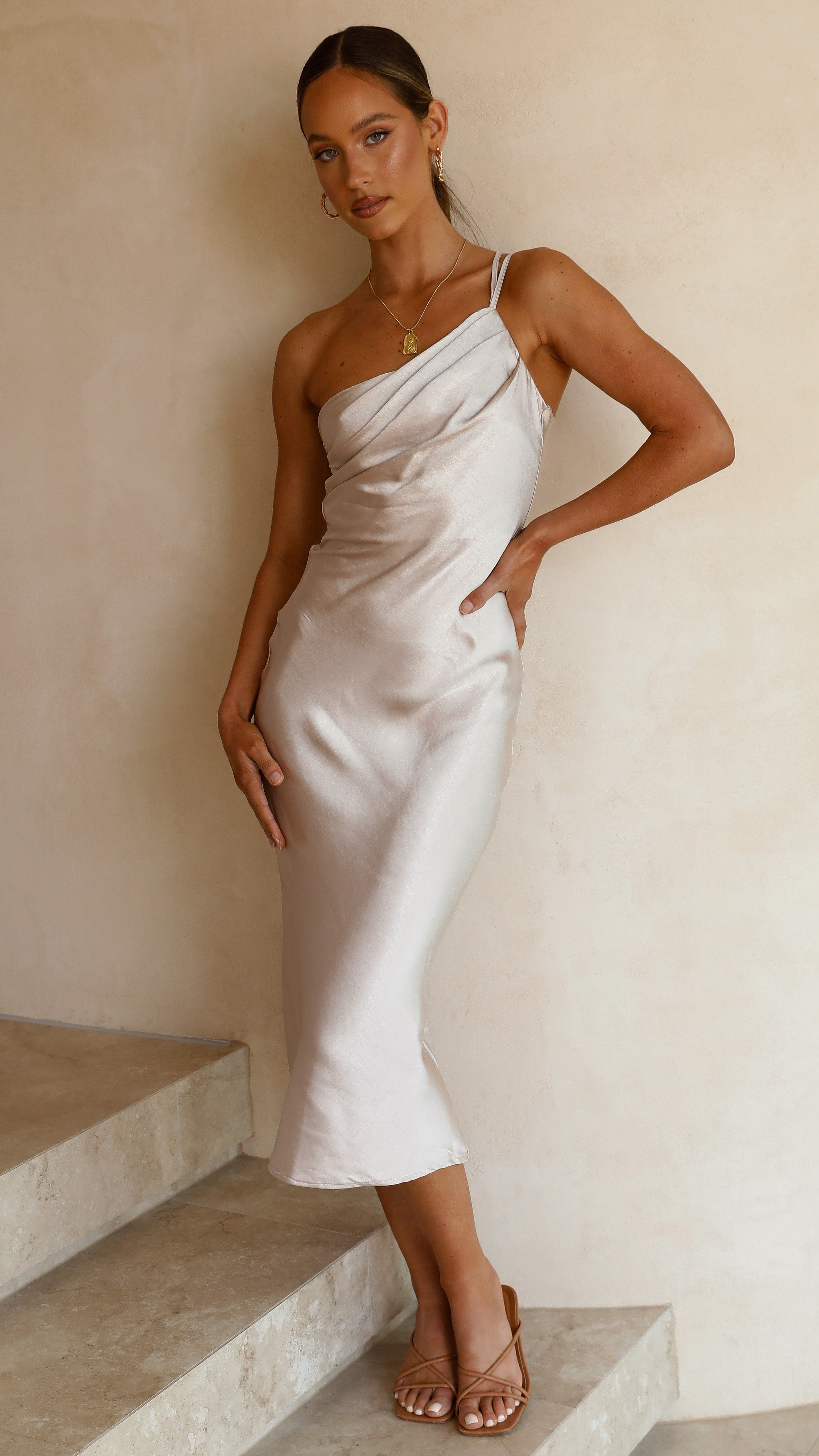 Josephina Midi Dress - Oyster-Sunshines Bliss