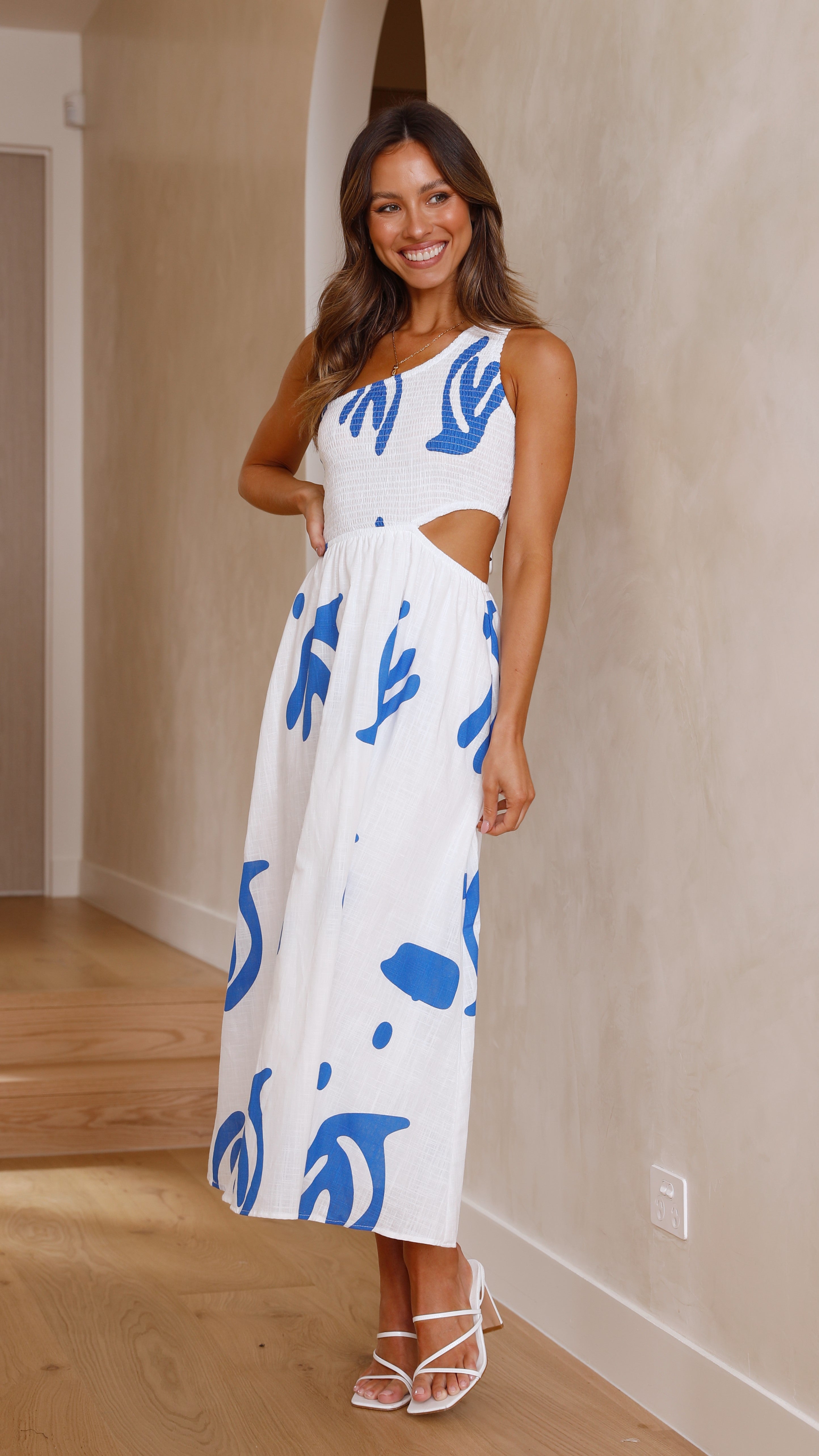 Elle Midi Dress - Blue-Sunshines Bliss