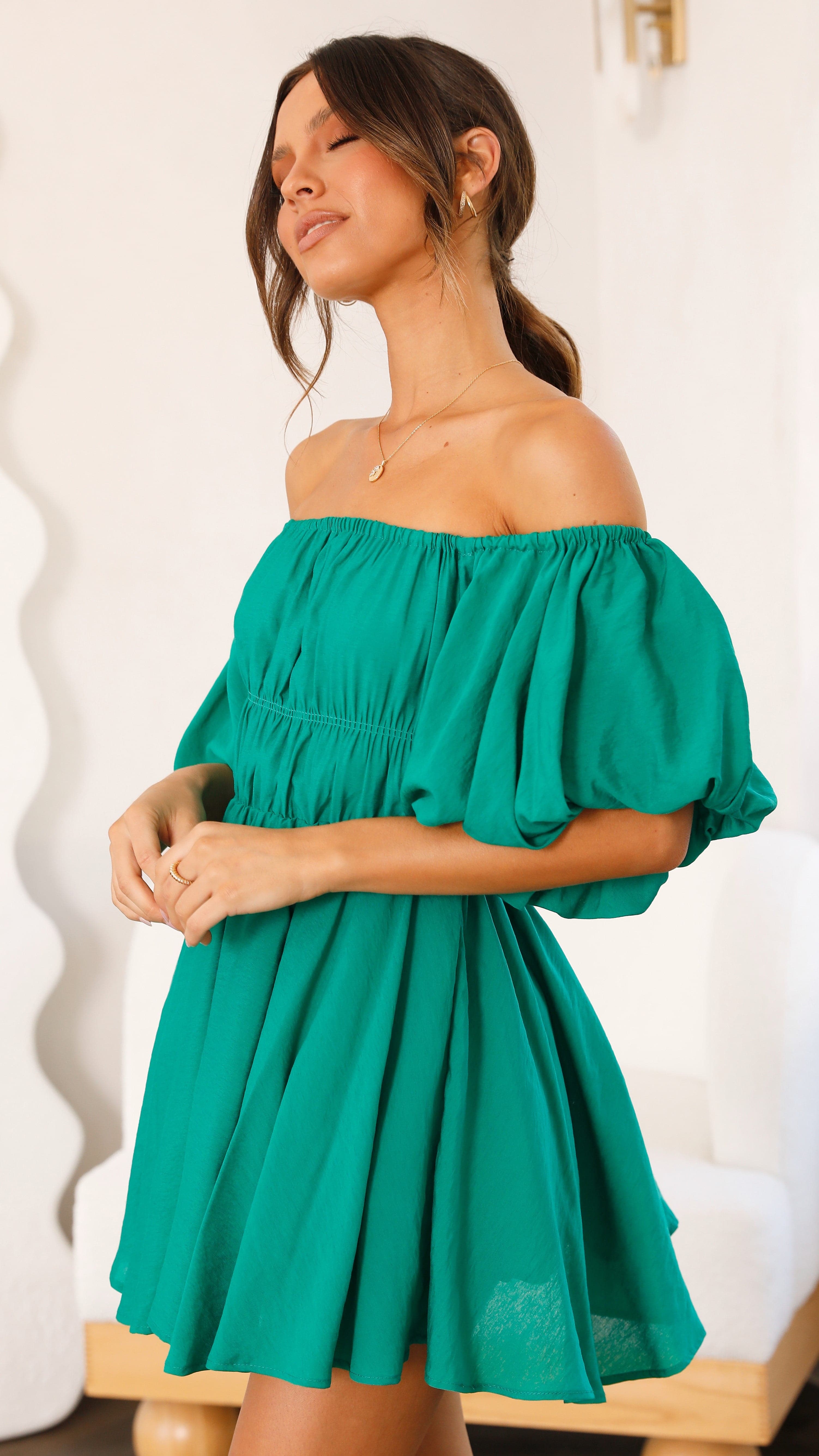 Adi Mini Dress - Green-Sunshines Bliss