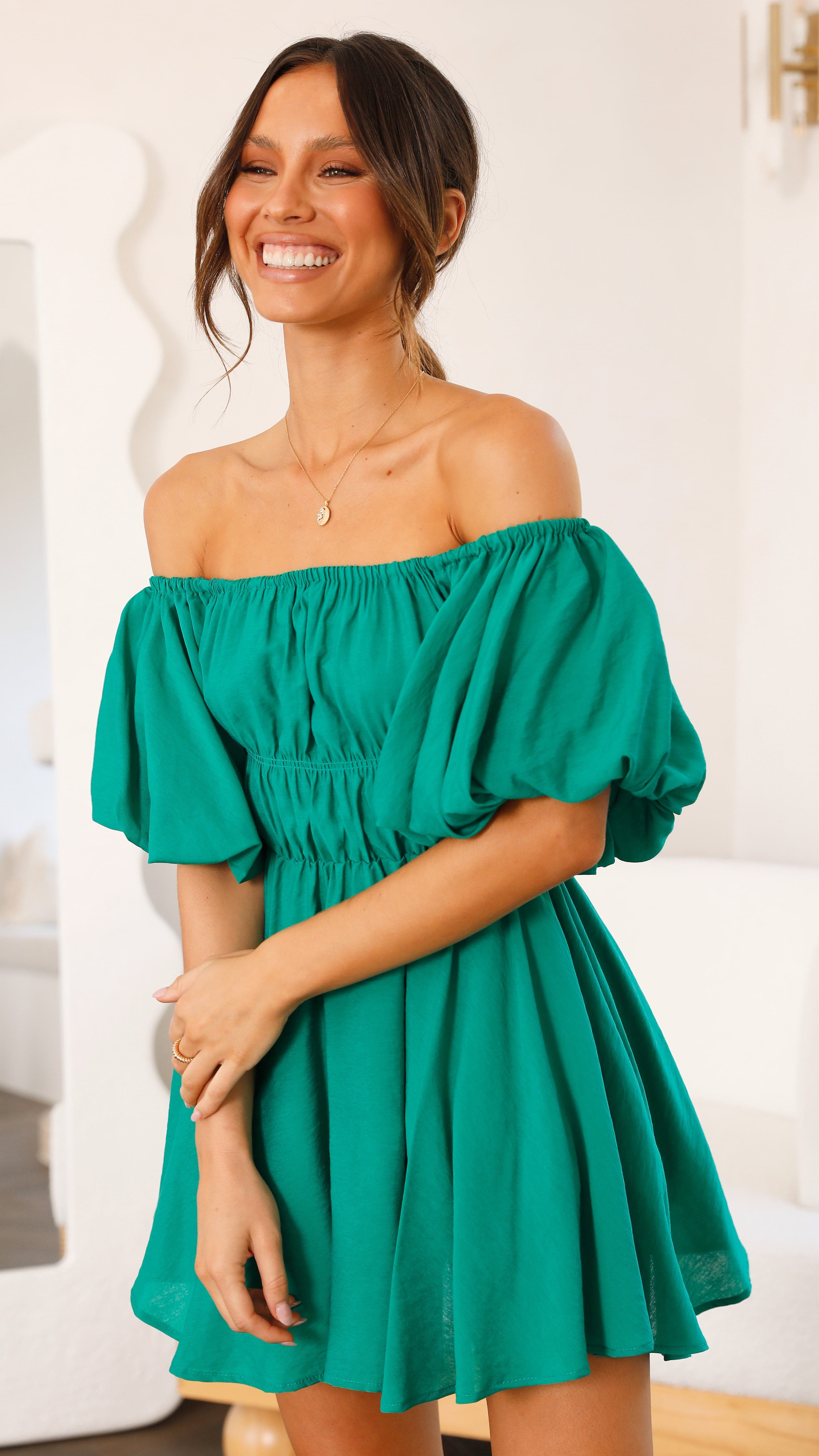 Adi Mini Dress - Green-Sunshines Bliss