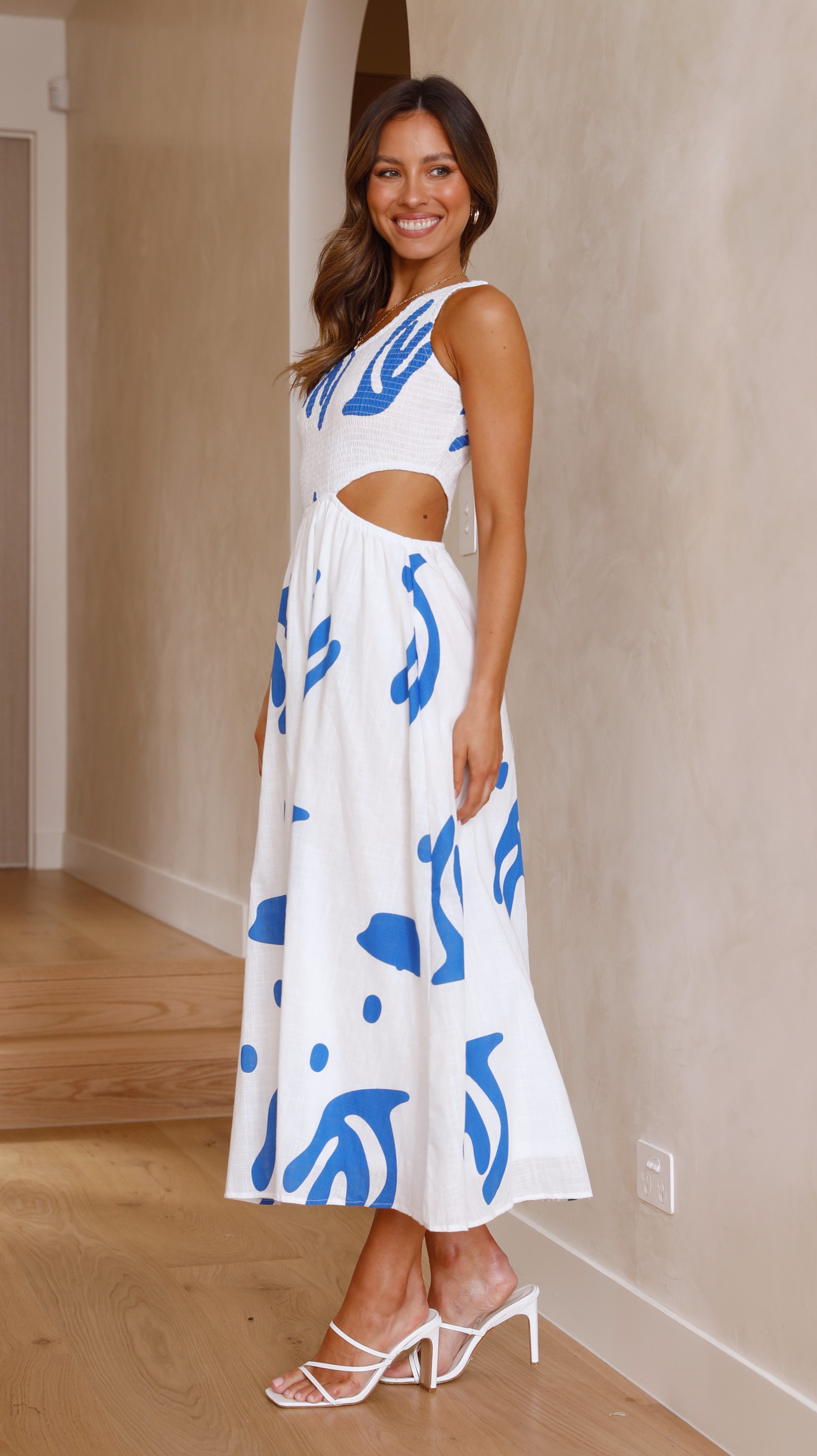 Elle Midi Dress - Blue-Sunshines Bliss