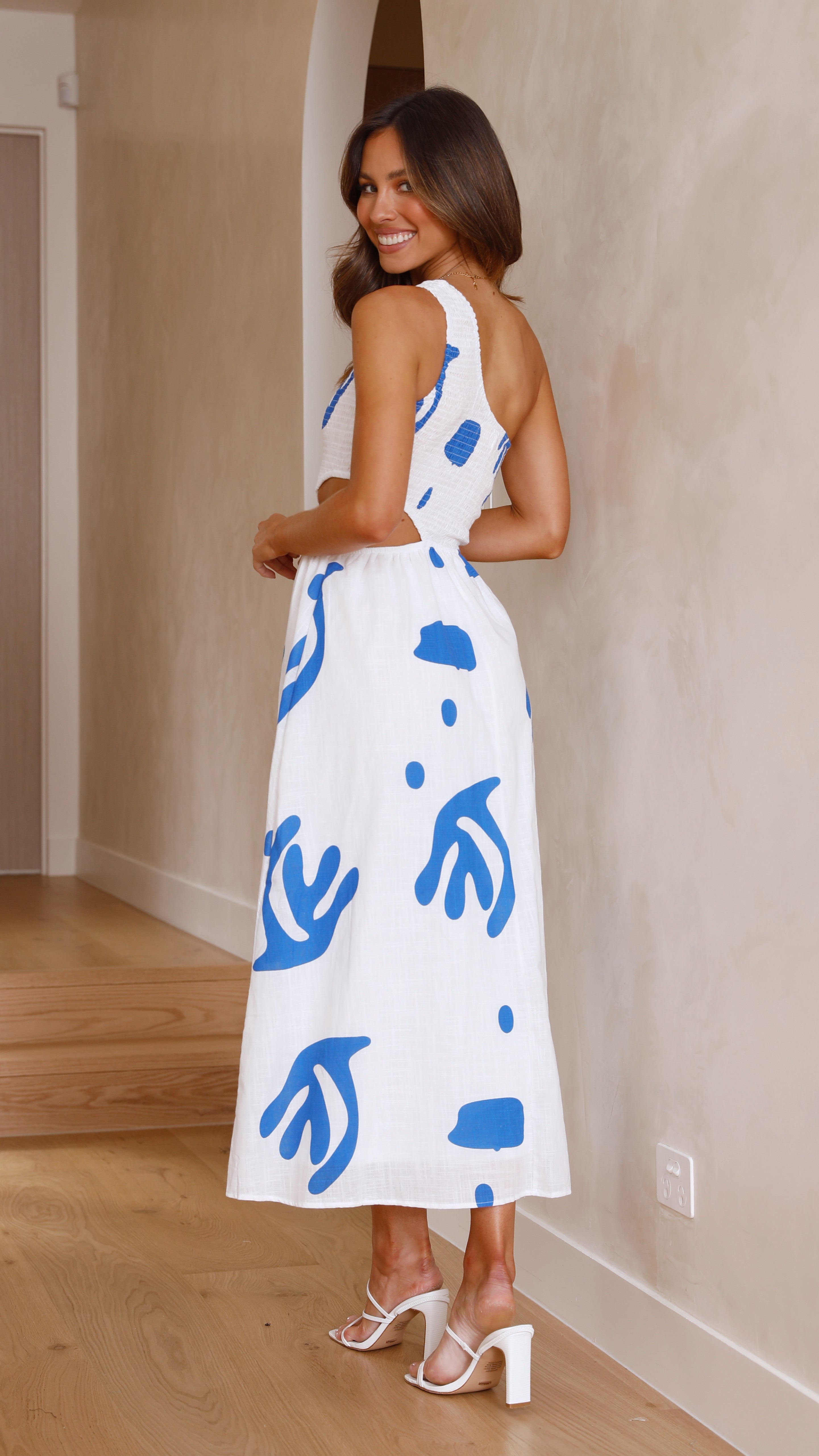Elle Midi Dress - Blue-Sunshines Bliss