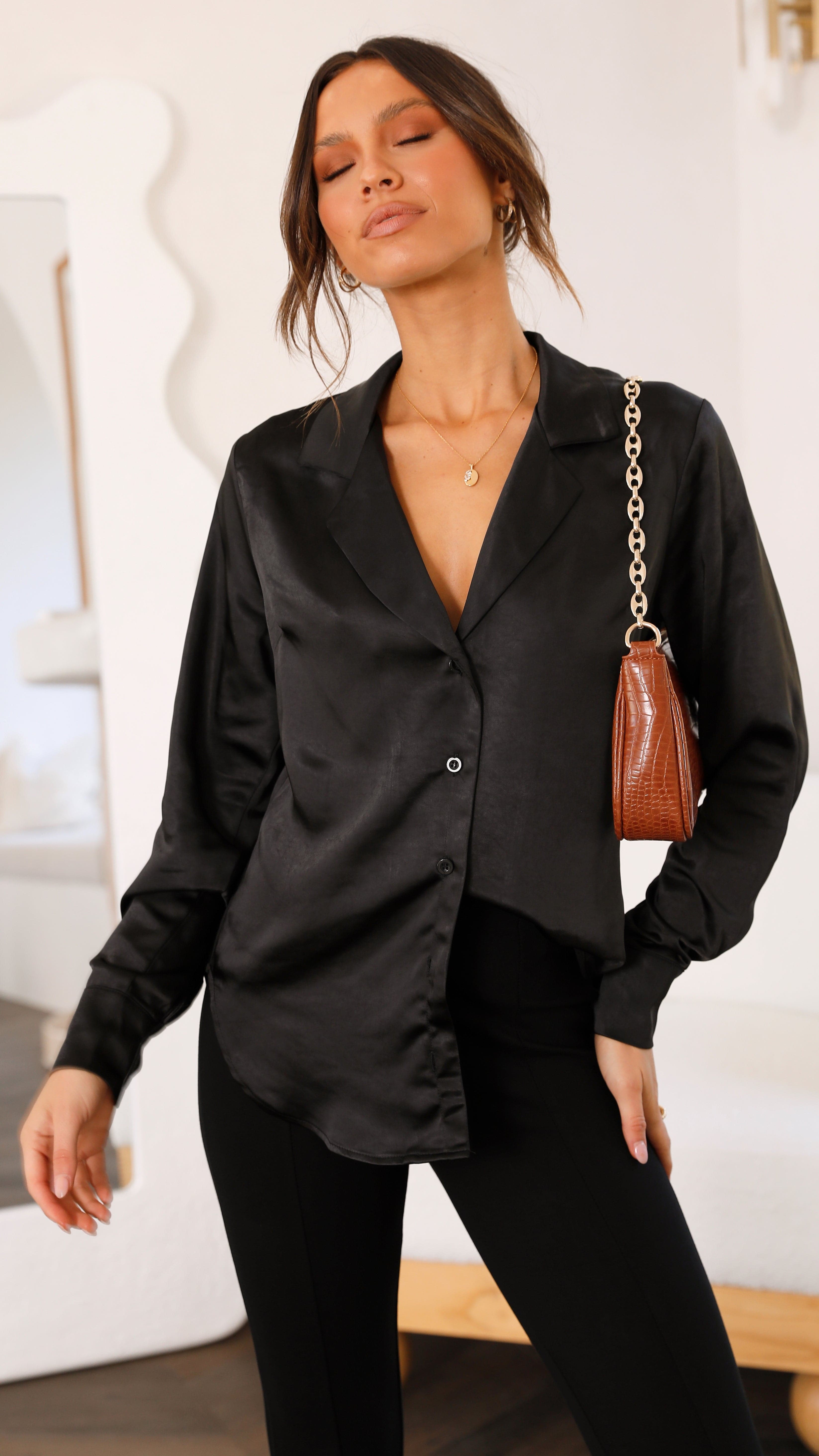 Gemini Long Sleeve Top - Black-Sunshines Bliss