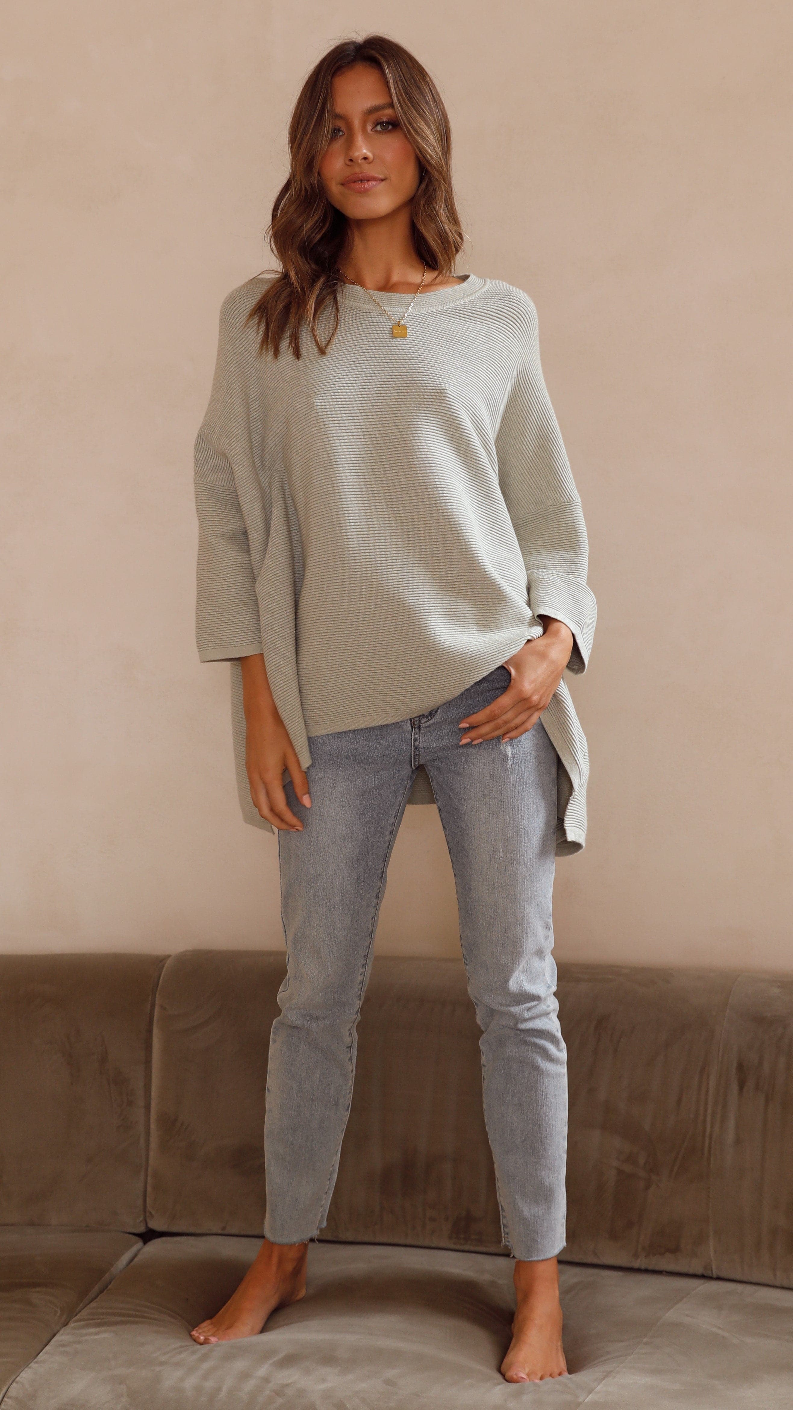 Whispers In The Moment Knit- Sage-Sunshines Bliss