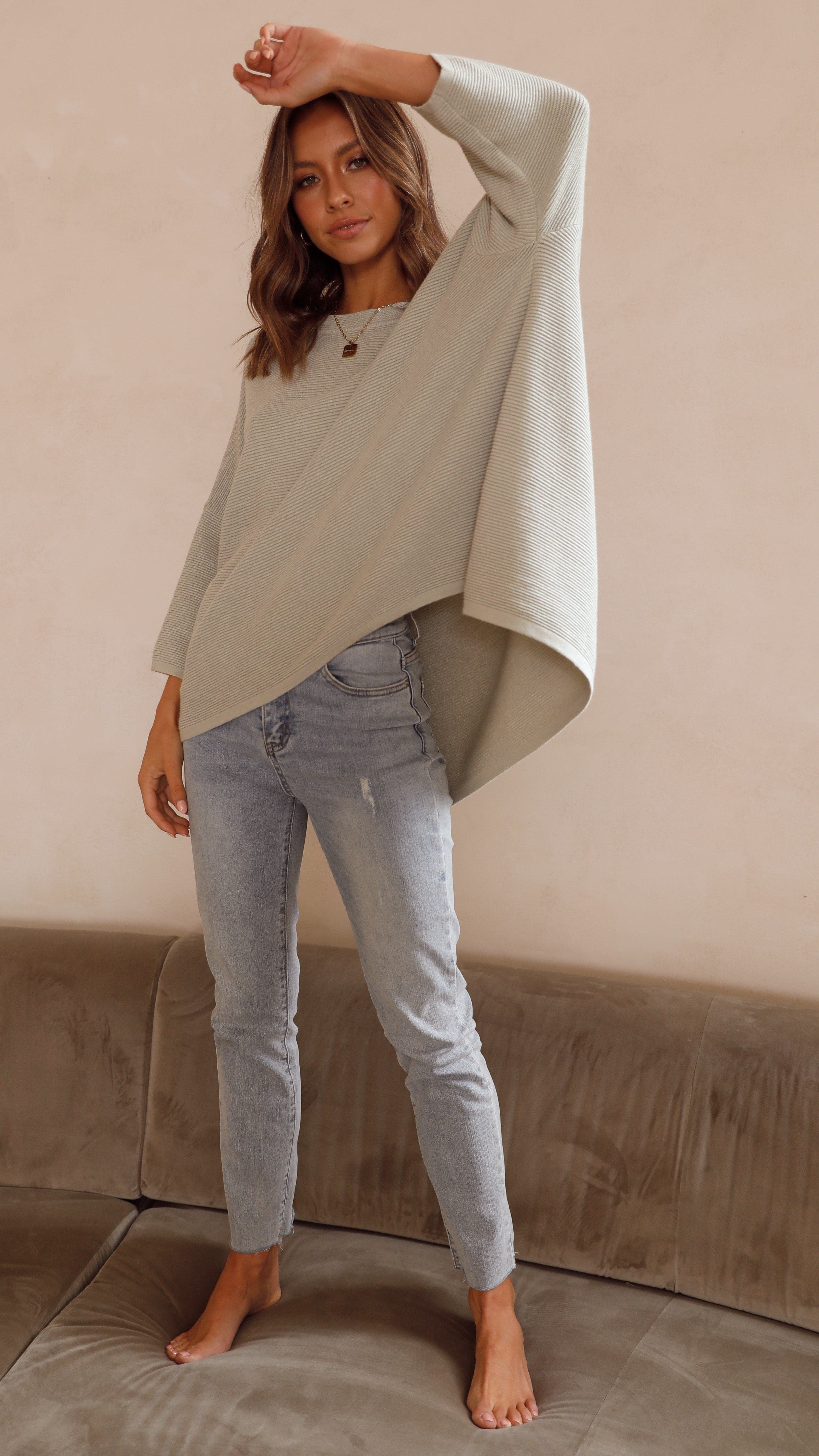 Whispers In The Moment Knit- Sage-Sunshines Bliss