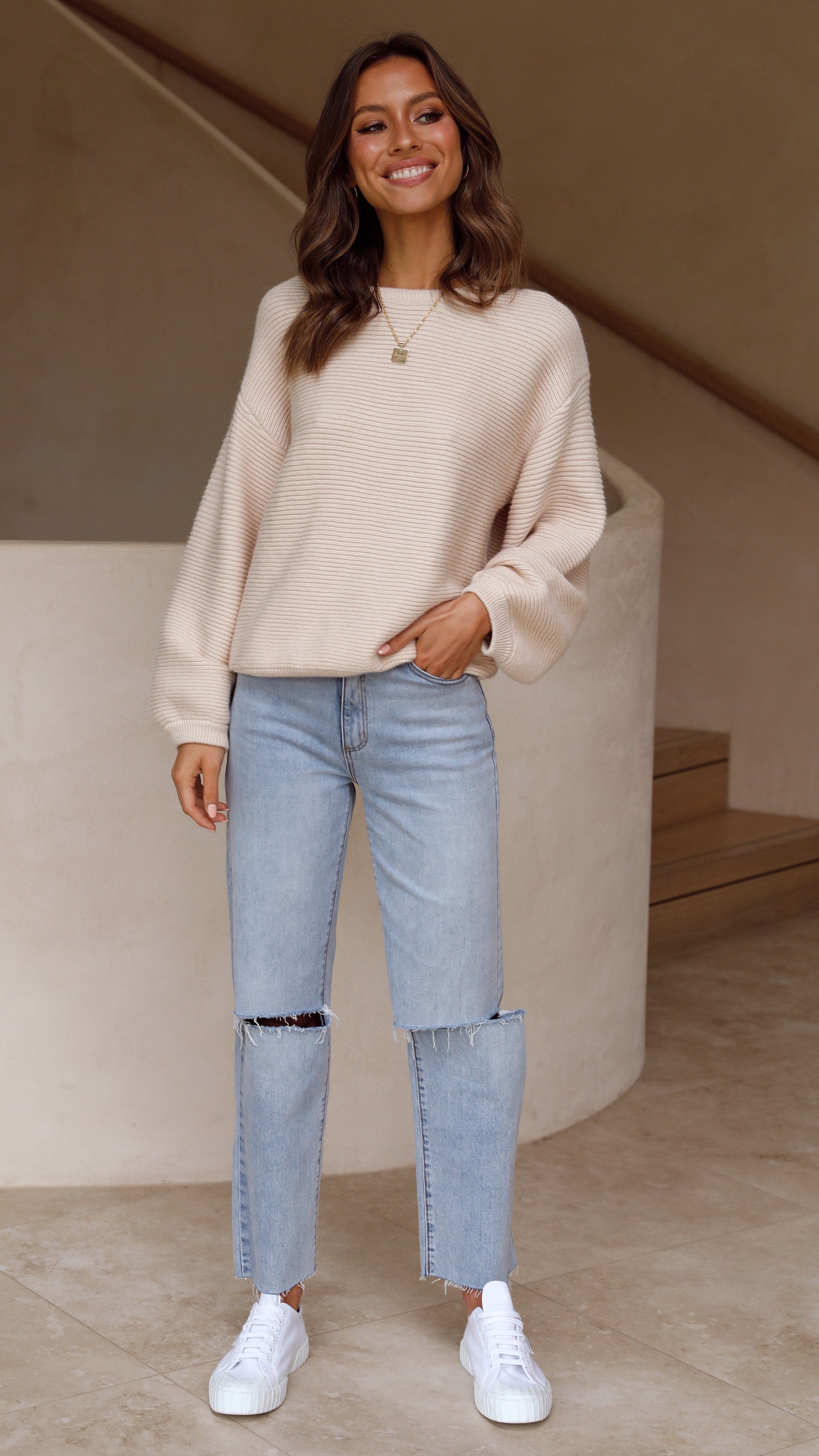 Carmel Knit - Beige-Sunshines Bliss