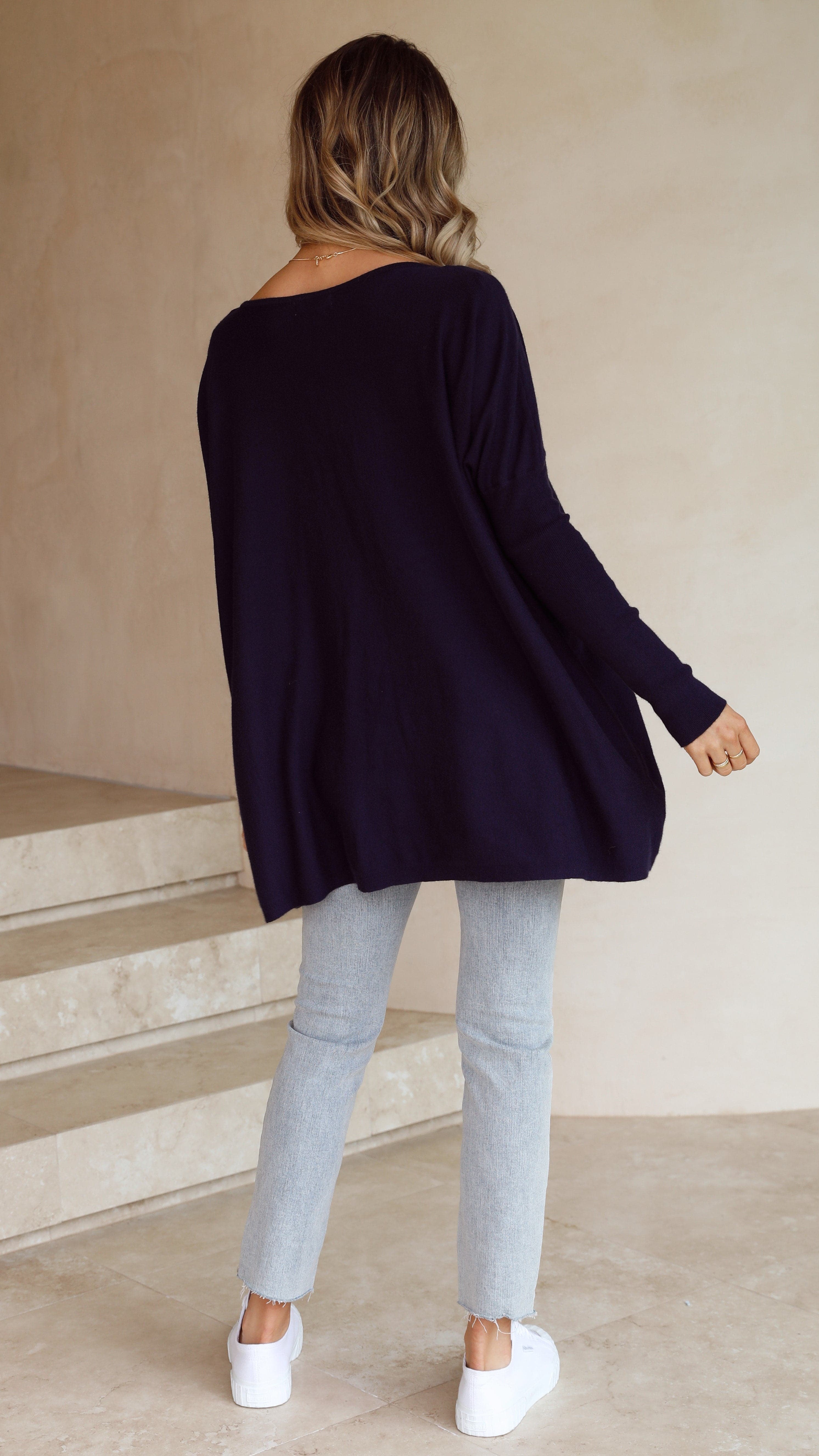 Amalia Knit Top - Navy-Sunshines Bliss
