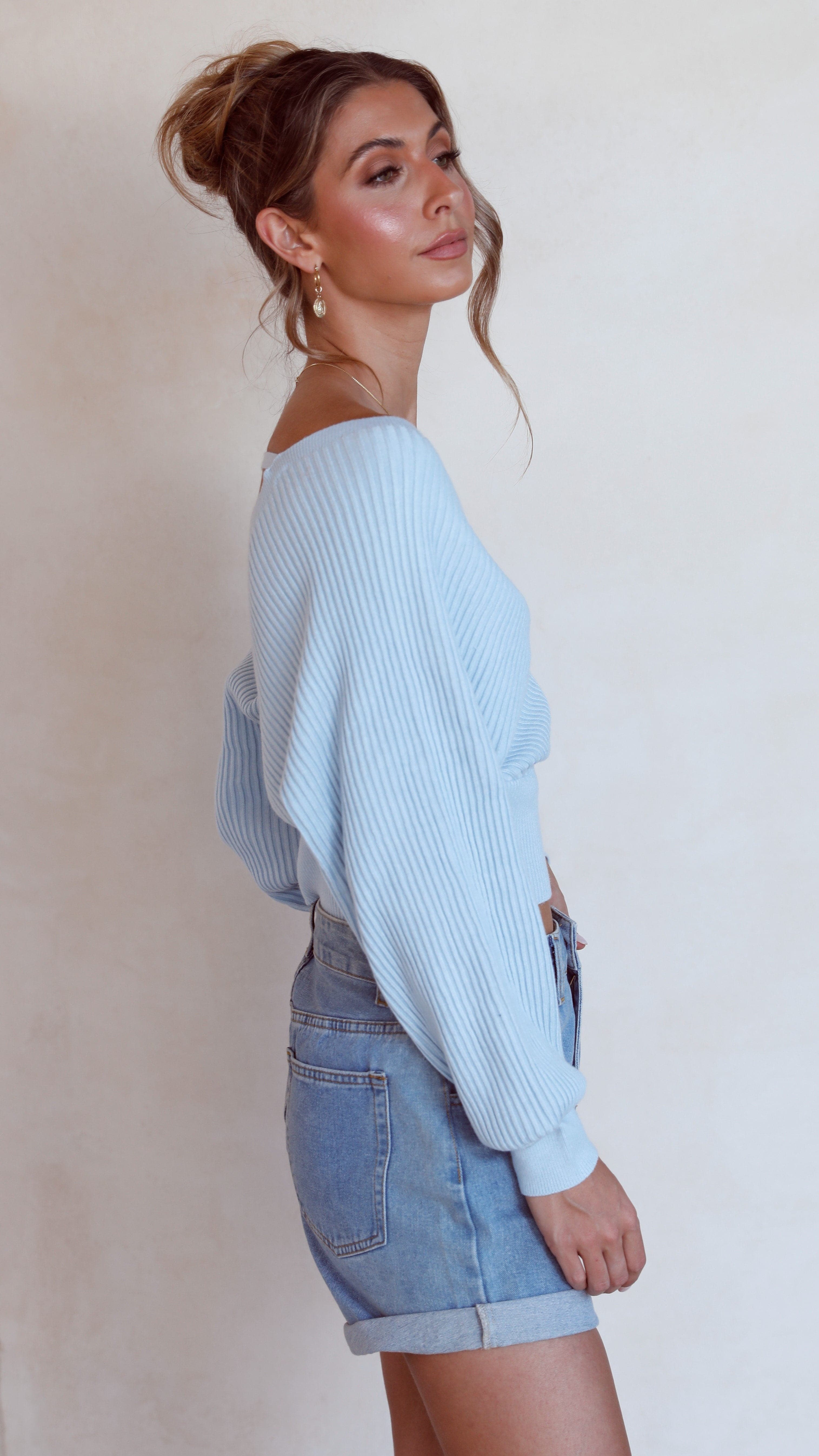 Posse Knit Top - Blue-Sunshines Bliss