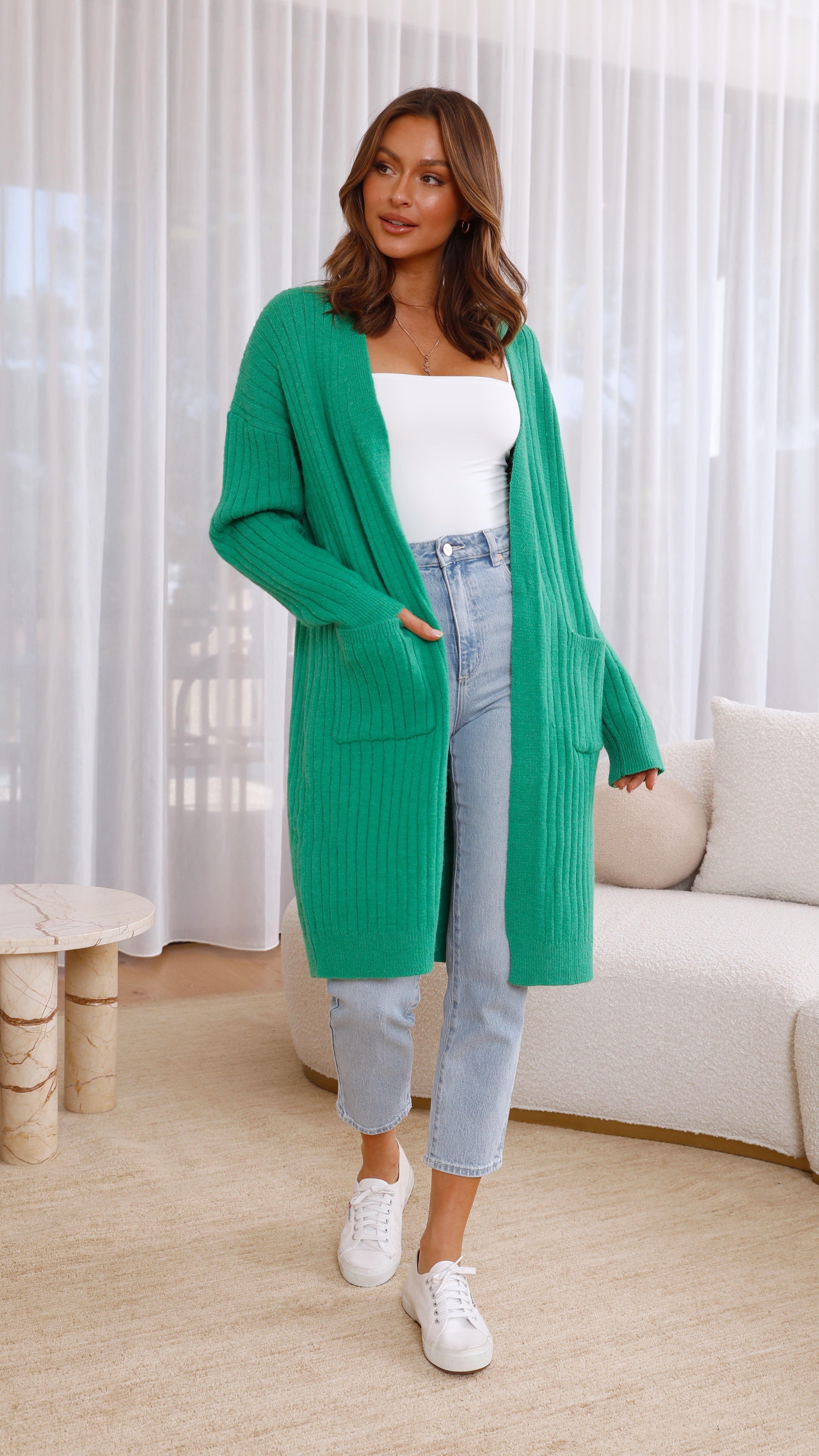Blair Knit Cardigan - Green-Sunshines Bliss