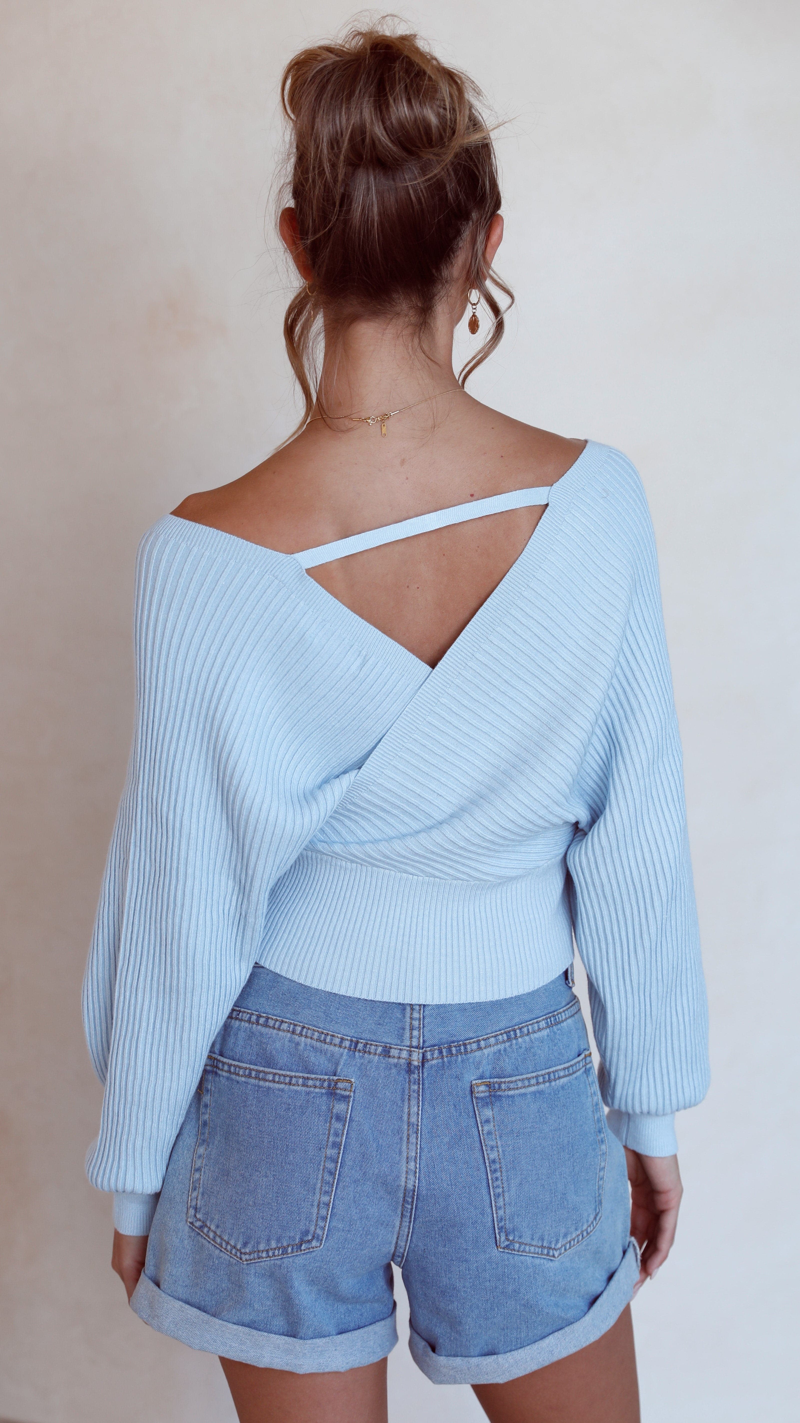 Posse Knit Top - Blue-Sunshines Bliss