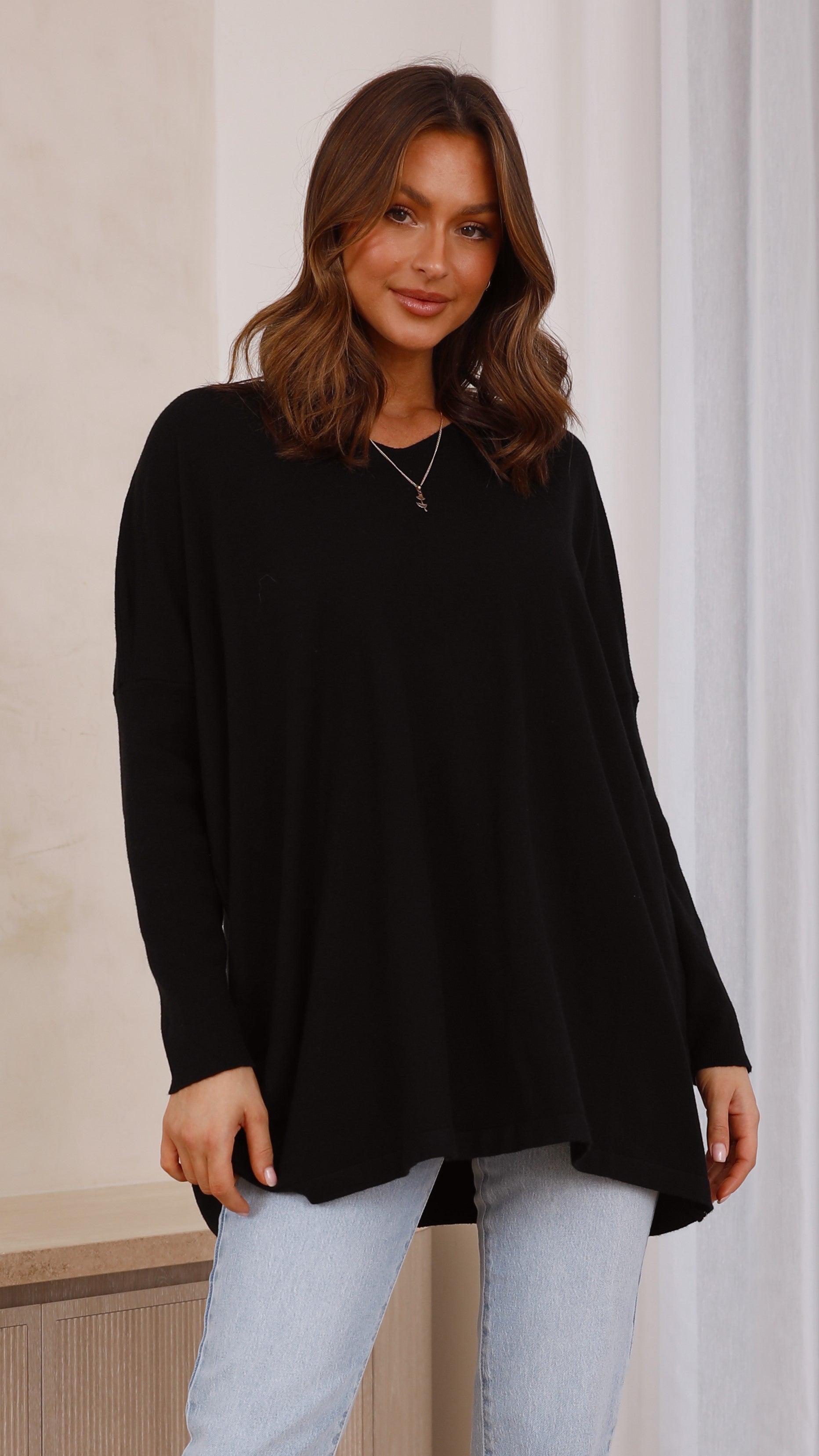 Laura Knit Top - Black-Sunshines Bliss