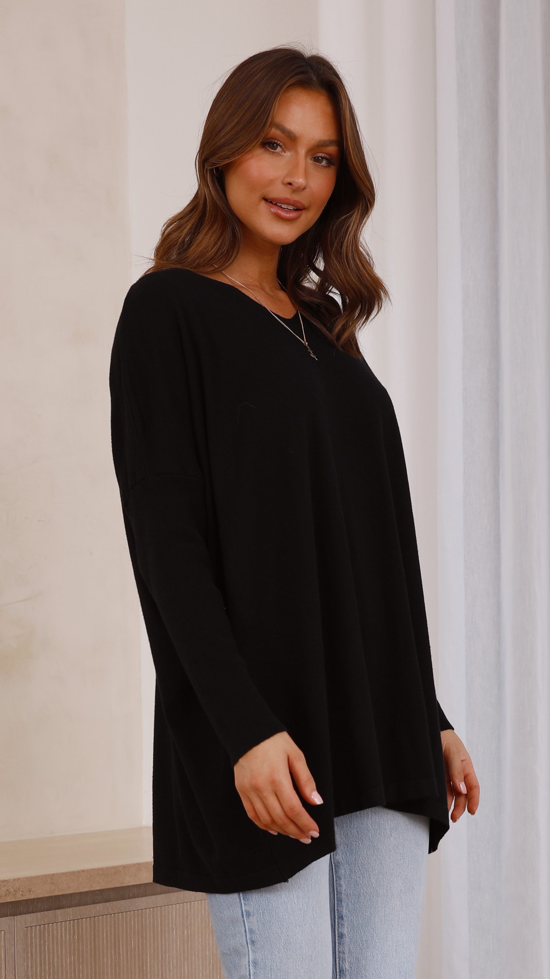 Laura Knit Top - Black-Sunshines Bliss