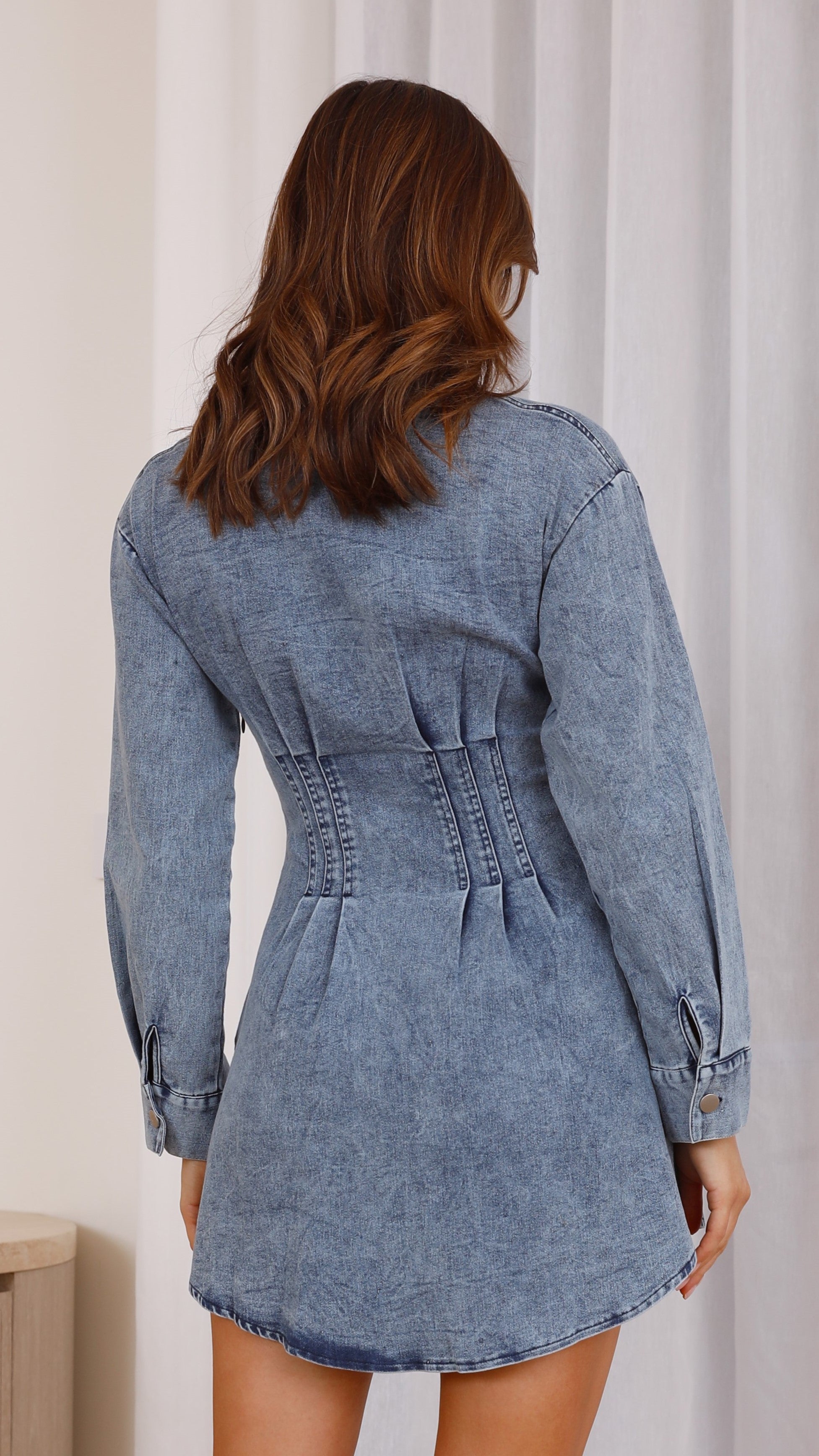Deni Mini Dress - Denim-Sunshines Bliss