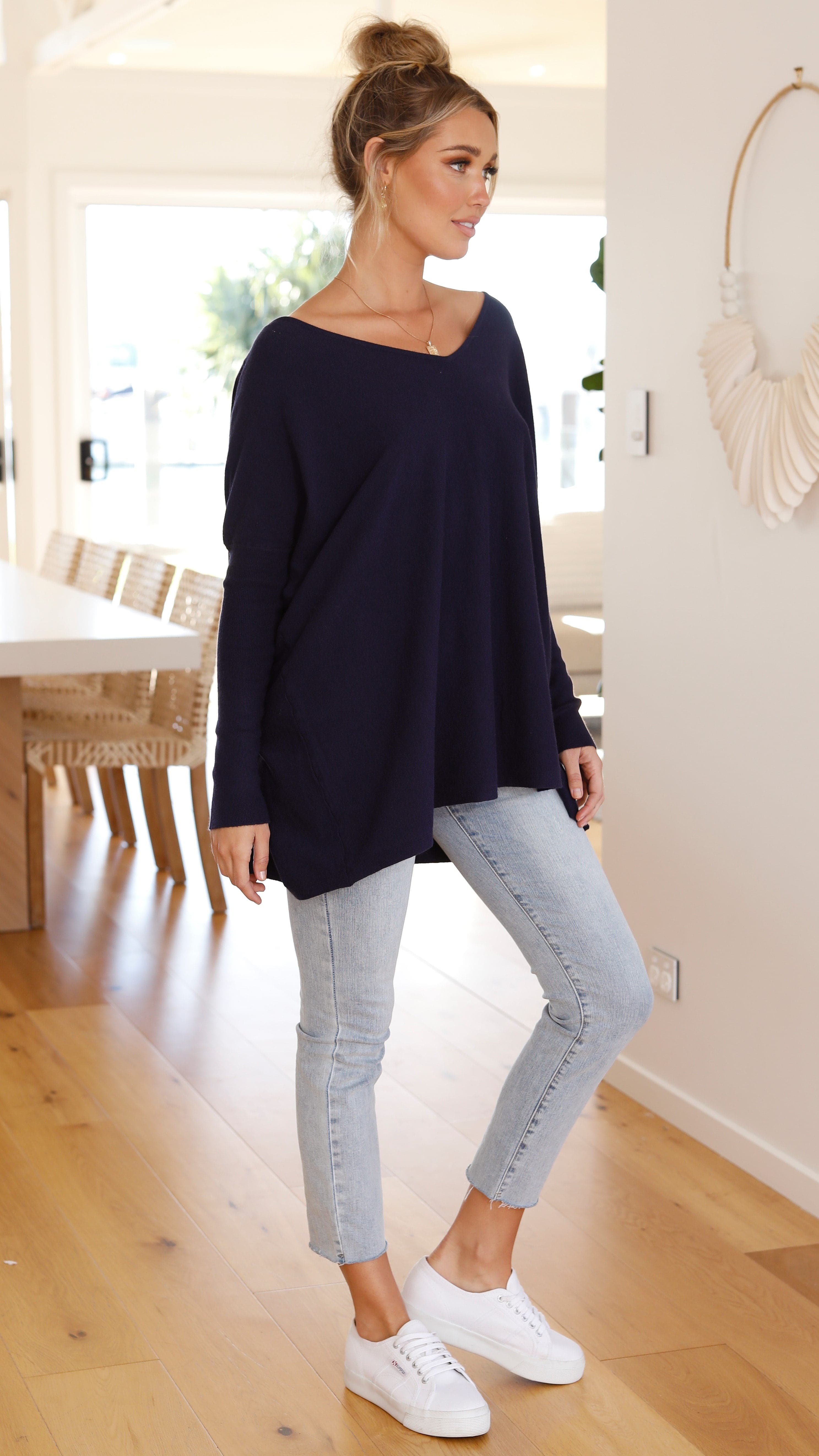 Amalia Knit Top - Navy-Sunshines Bliss