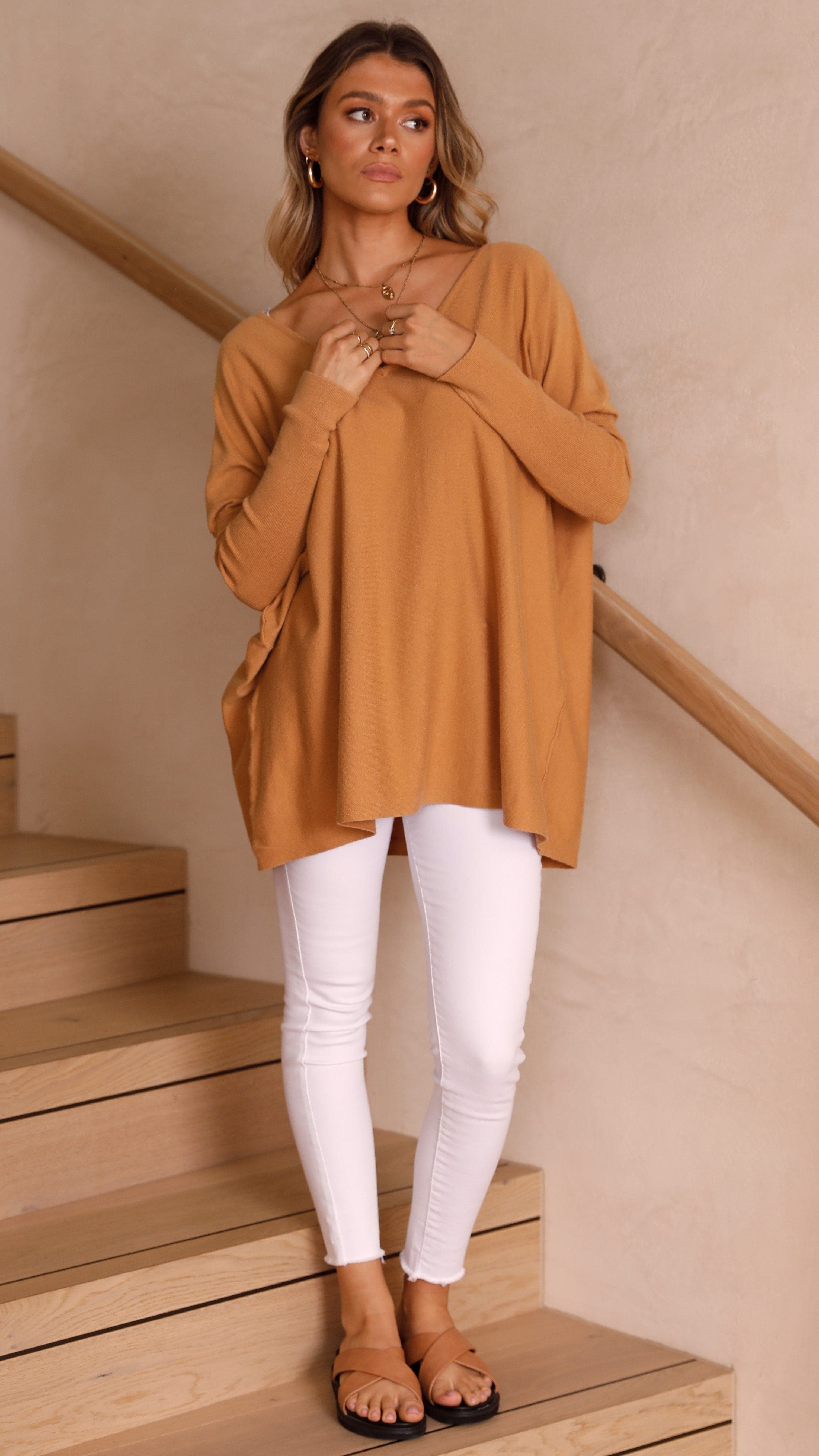 Amalia Knit Top - Tan-Sunshines Bliss