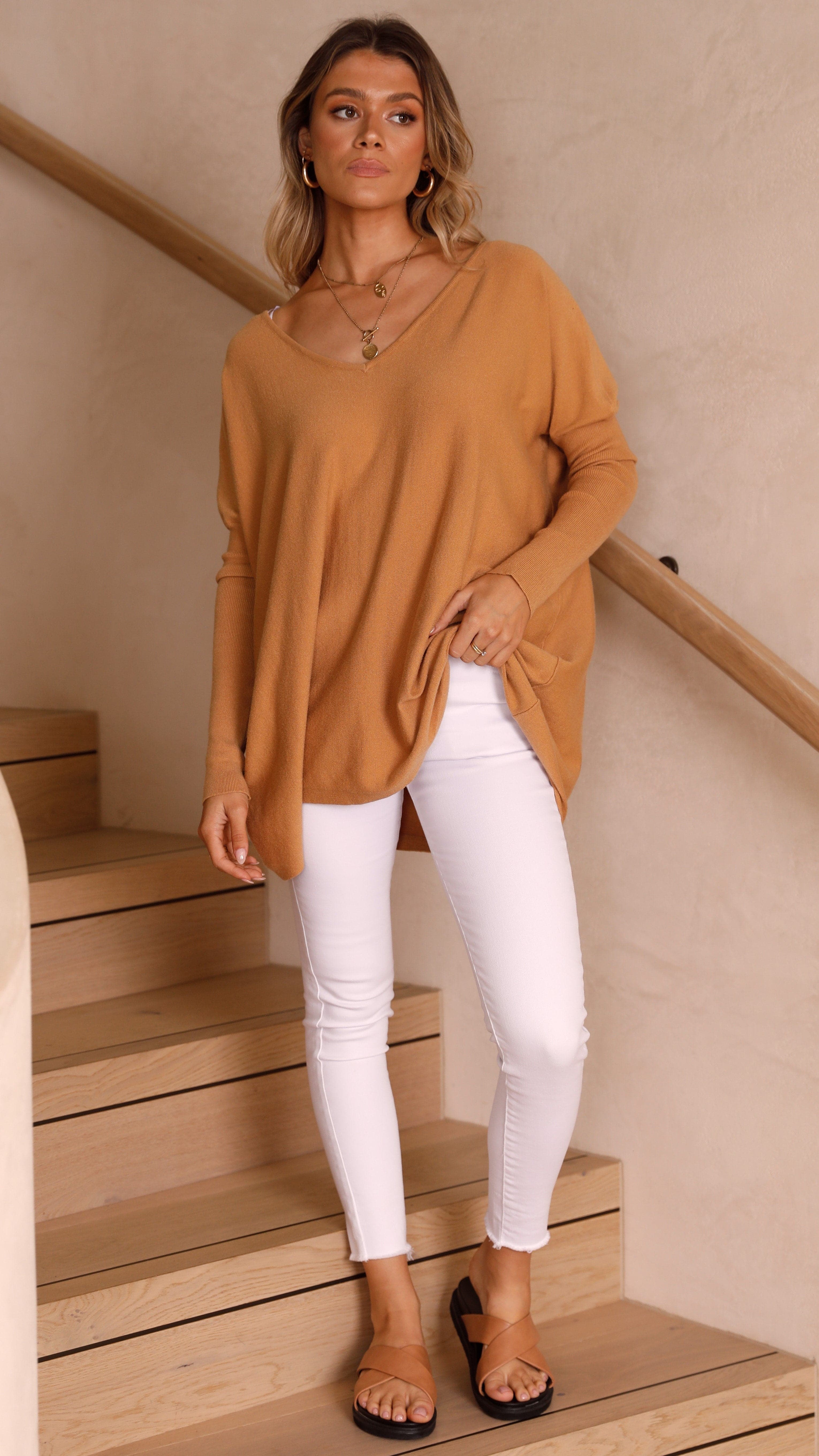 Amalia Knit Top - Tan-Sunshines Bliss