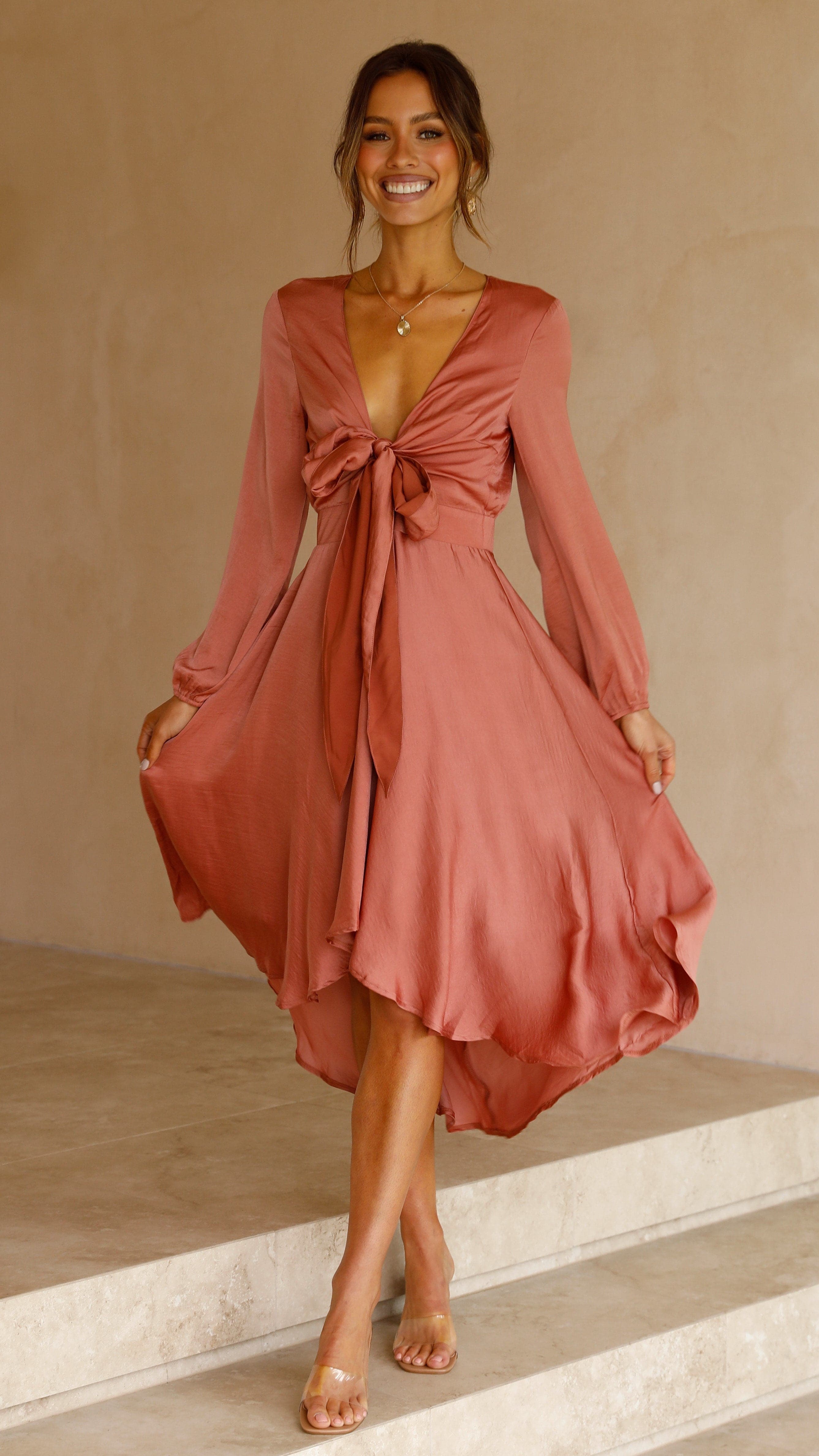 Starry Nights Dress - Baked Rose-Sunshines Bliss