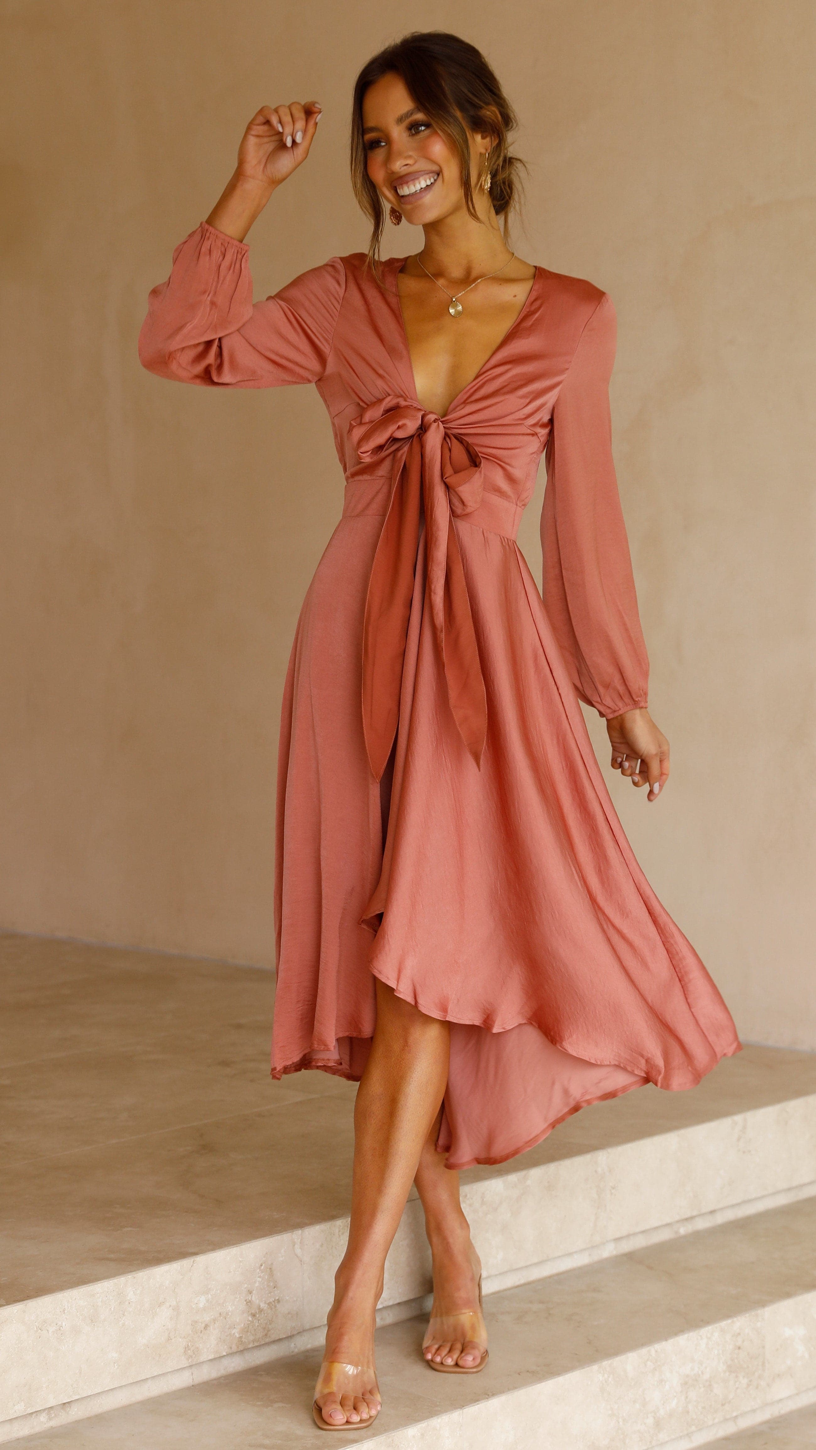 Starry Nights Dress - Baked Rose-Sunshines Bliss