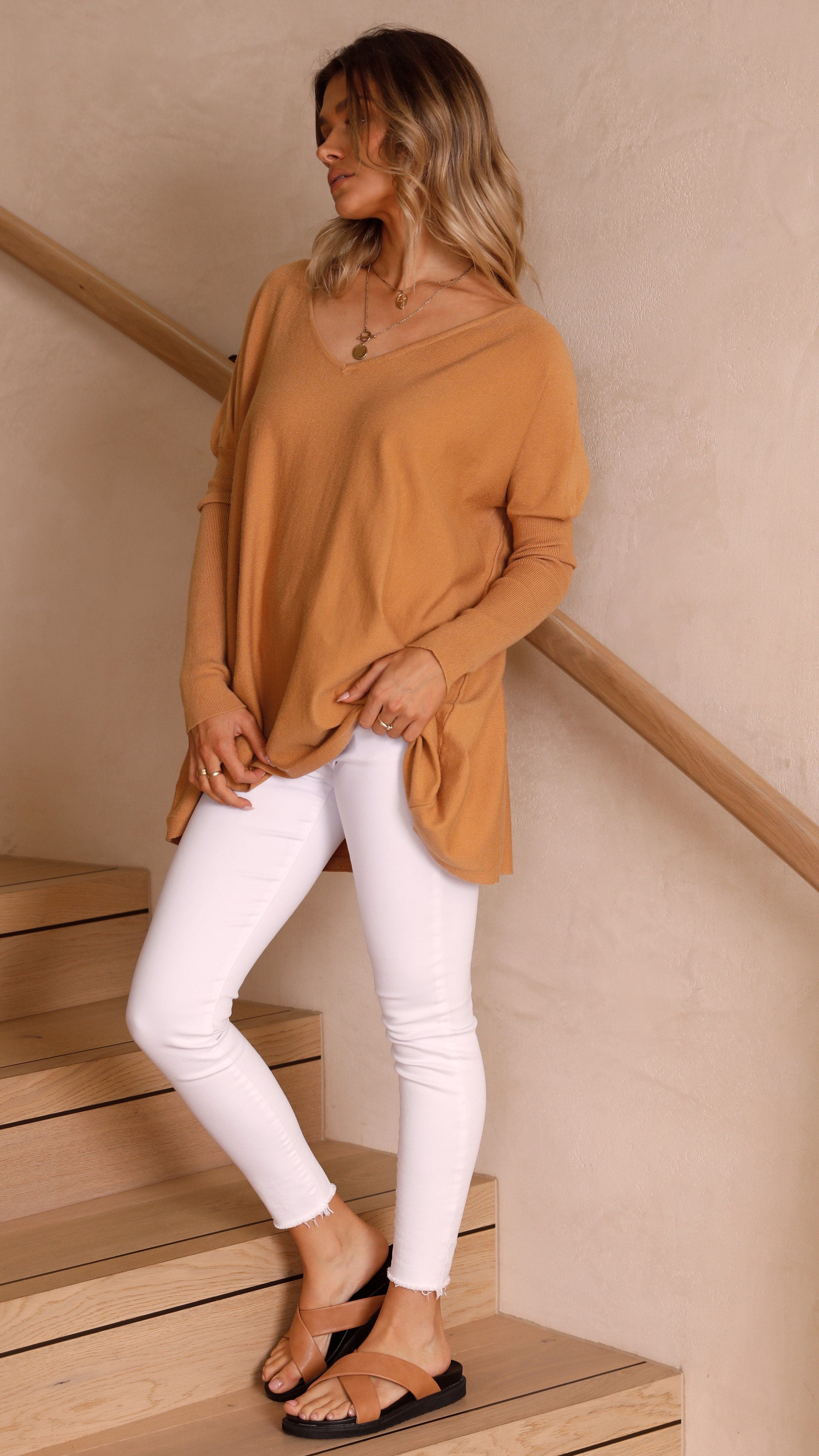 Amalia Knit Top - Tan-Sunshines Bliss