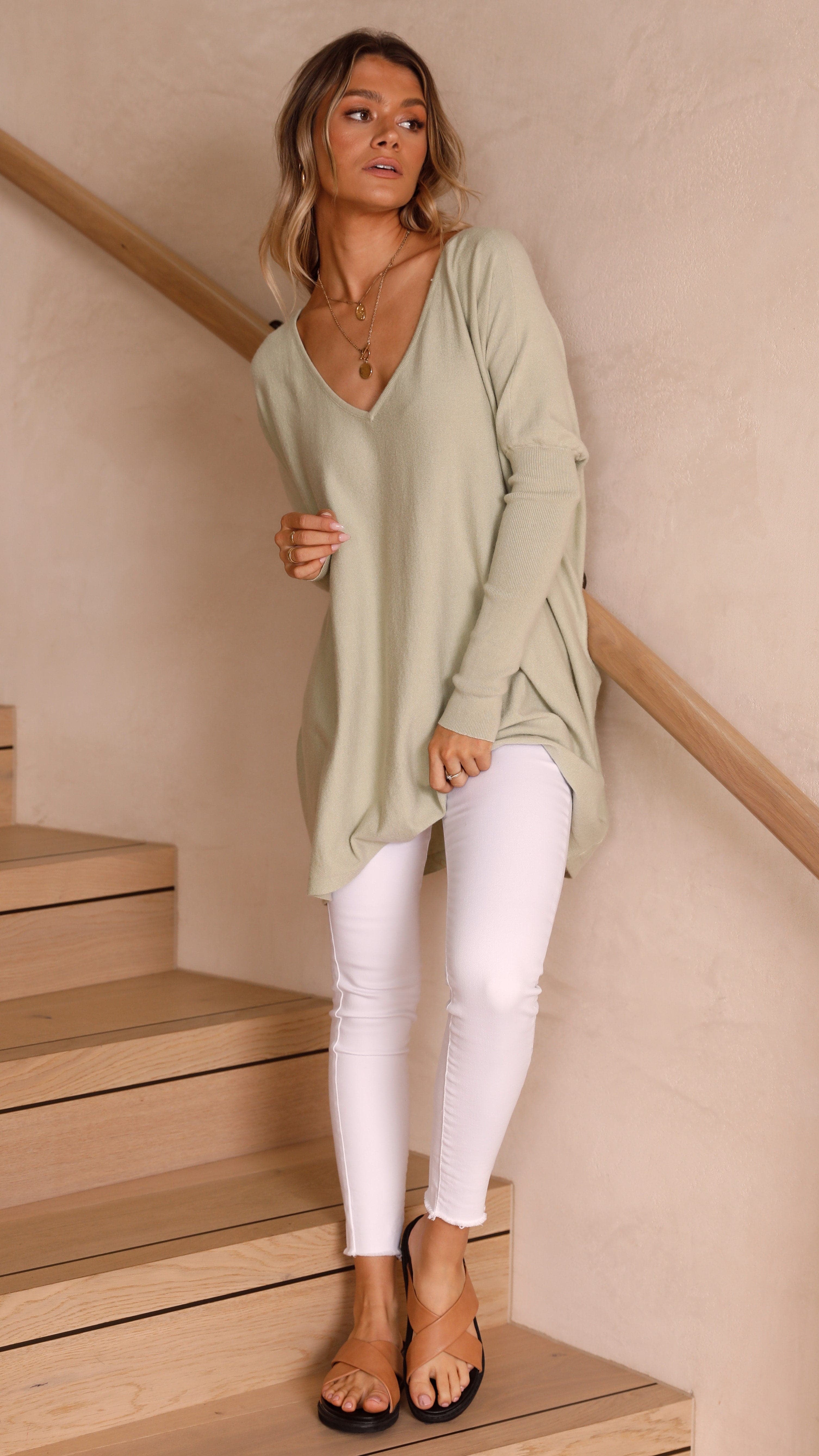 Amalia Knit Top - Sage-Sunshines Bliss