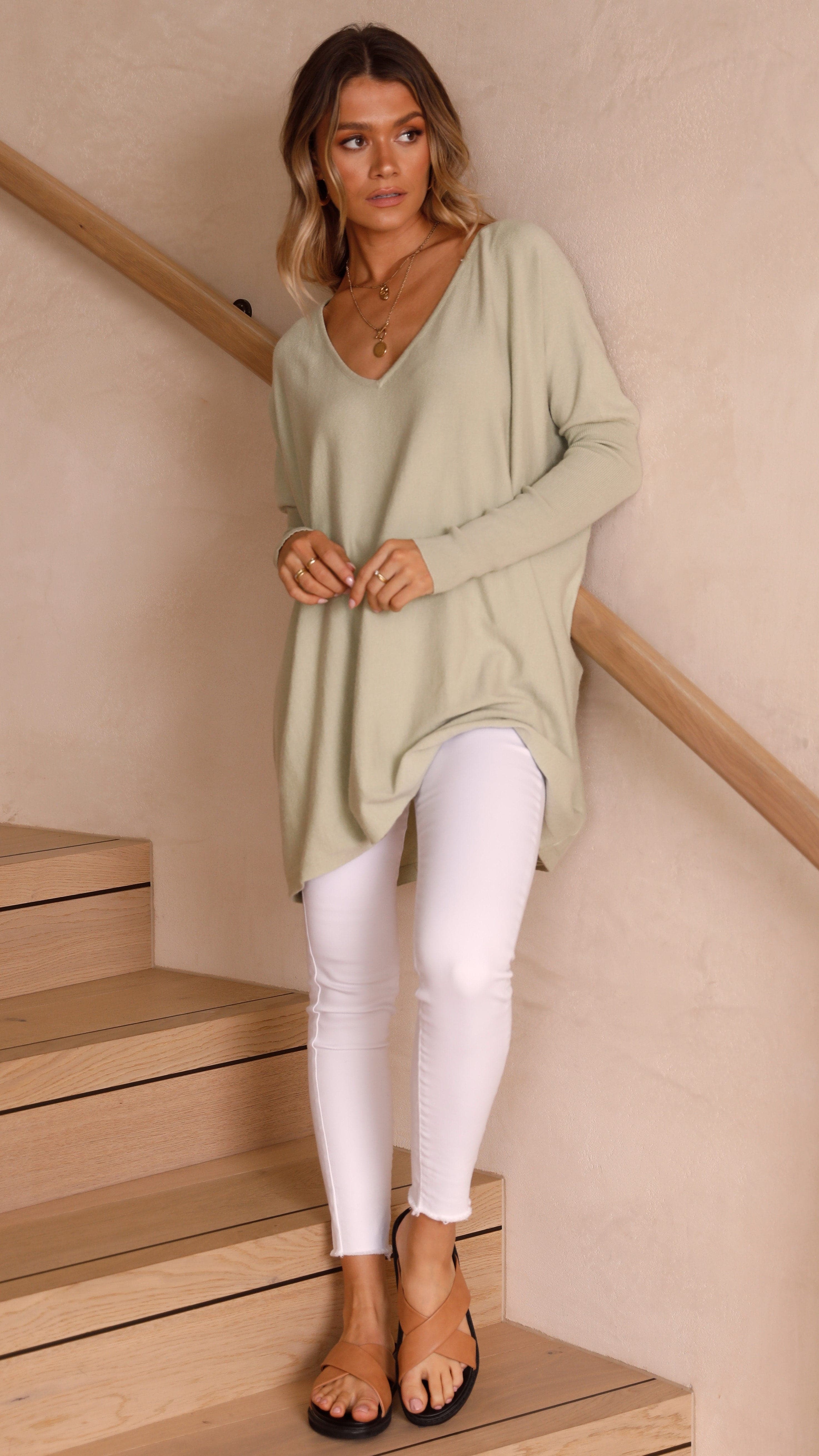 Amalia Knit Top - Sage-Sunshines Bliss