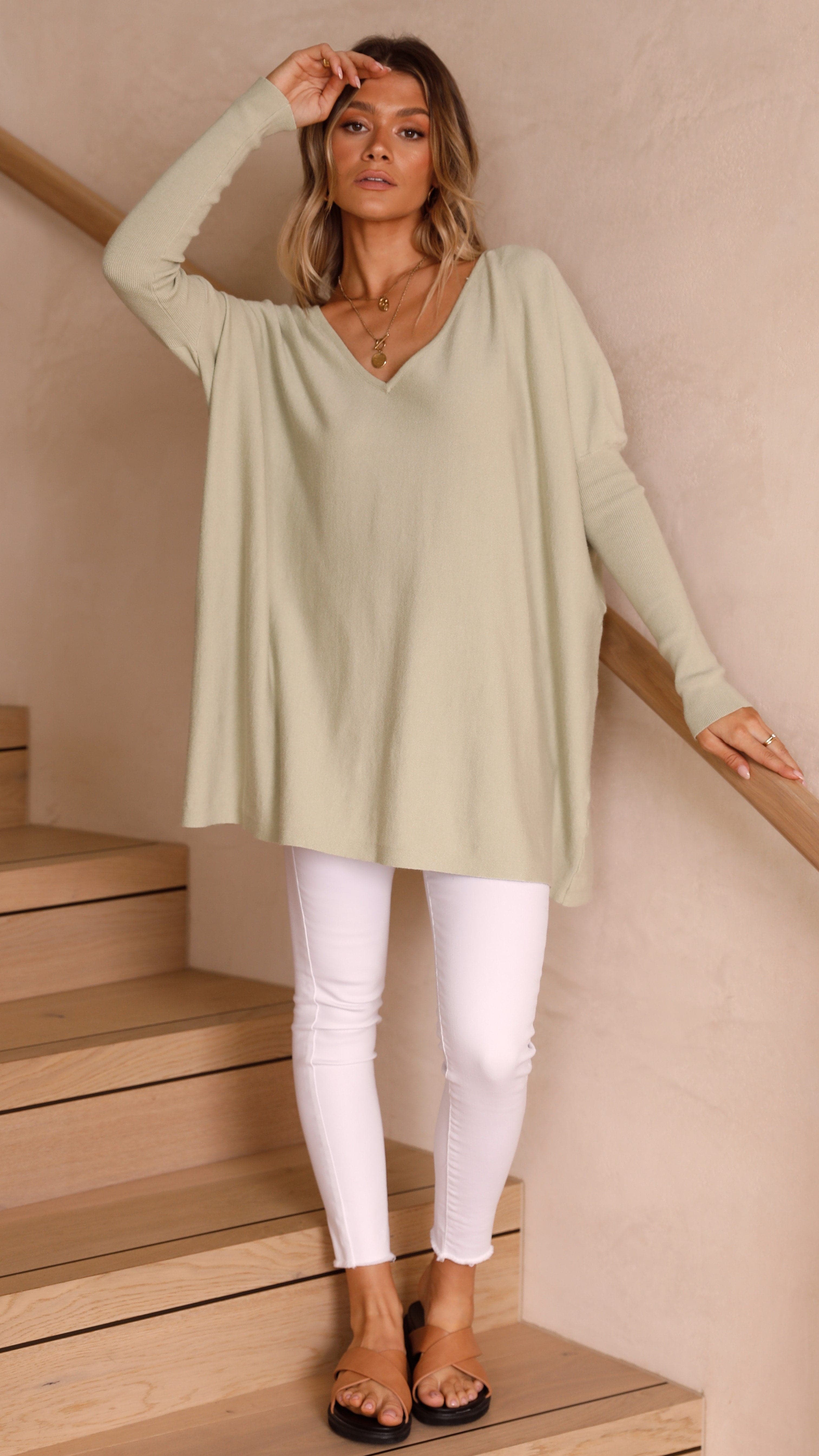 Amalia Knit Top - Sage-Sunshines Bliss