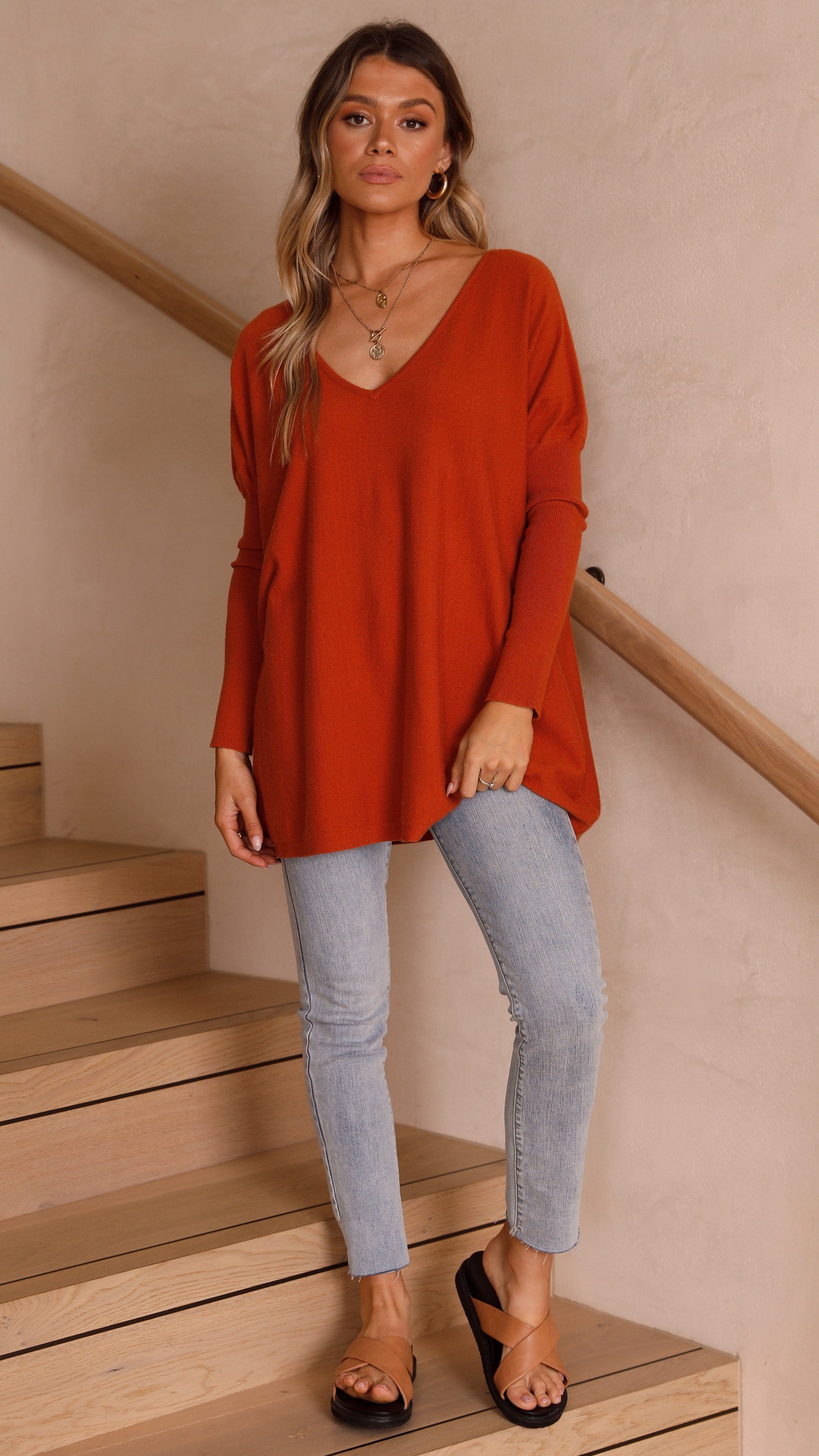 Amalia Knit Top - Blood Orange-Sunshines Bliss