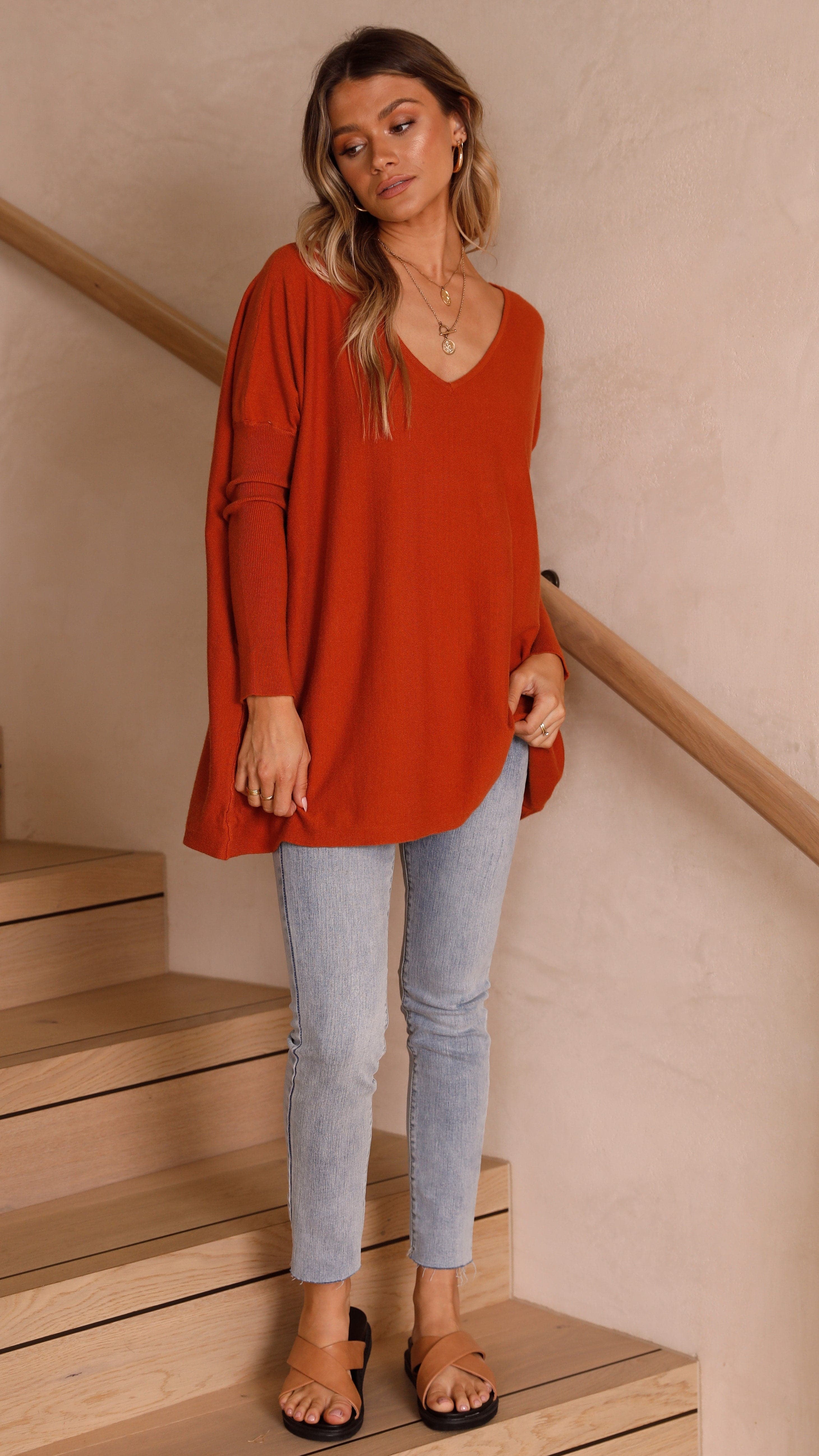 Amalia Knit Top - Blood Orange-Sunshines Bliss