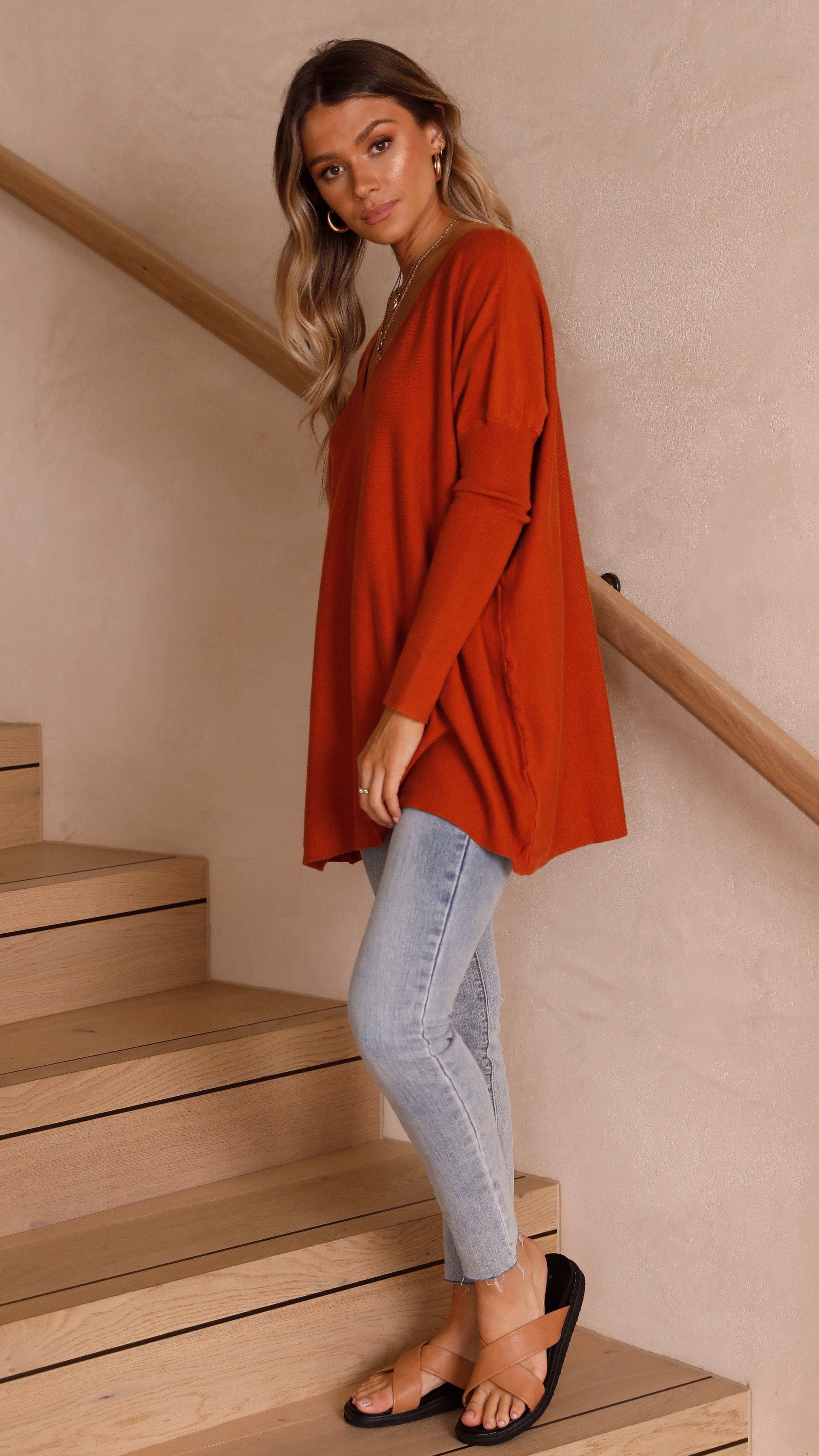 Amalia Knit Top - Blood Orange-Sunshines Bliss