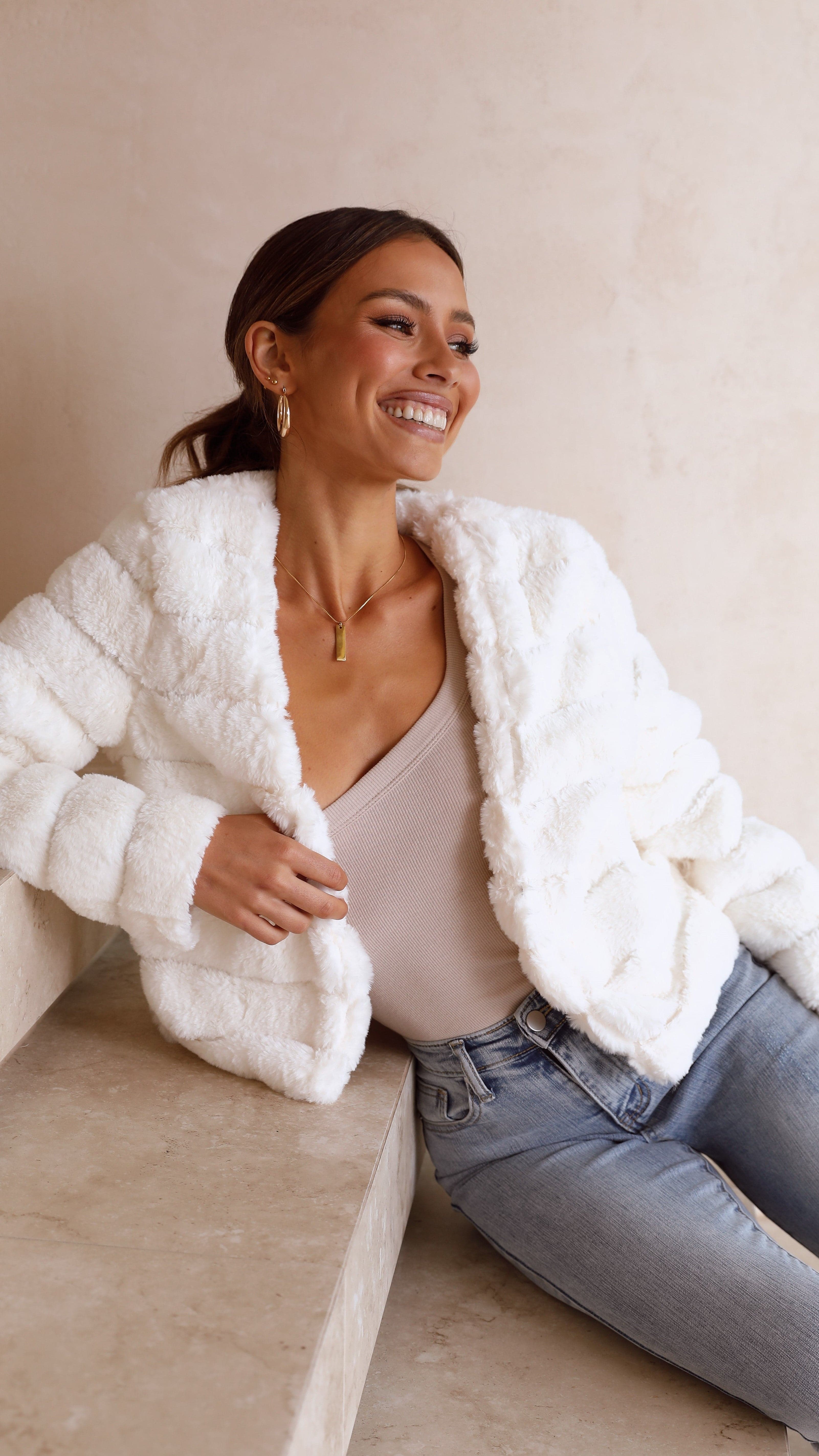 Tully Crop Jacket - White-Sunshines Bliss