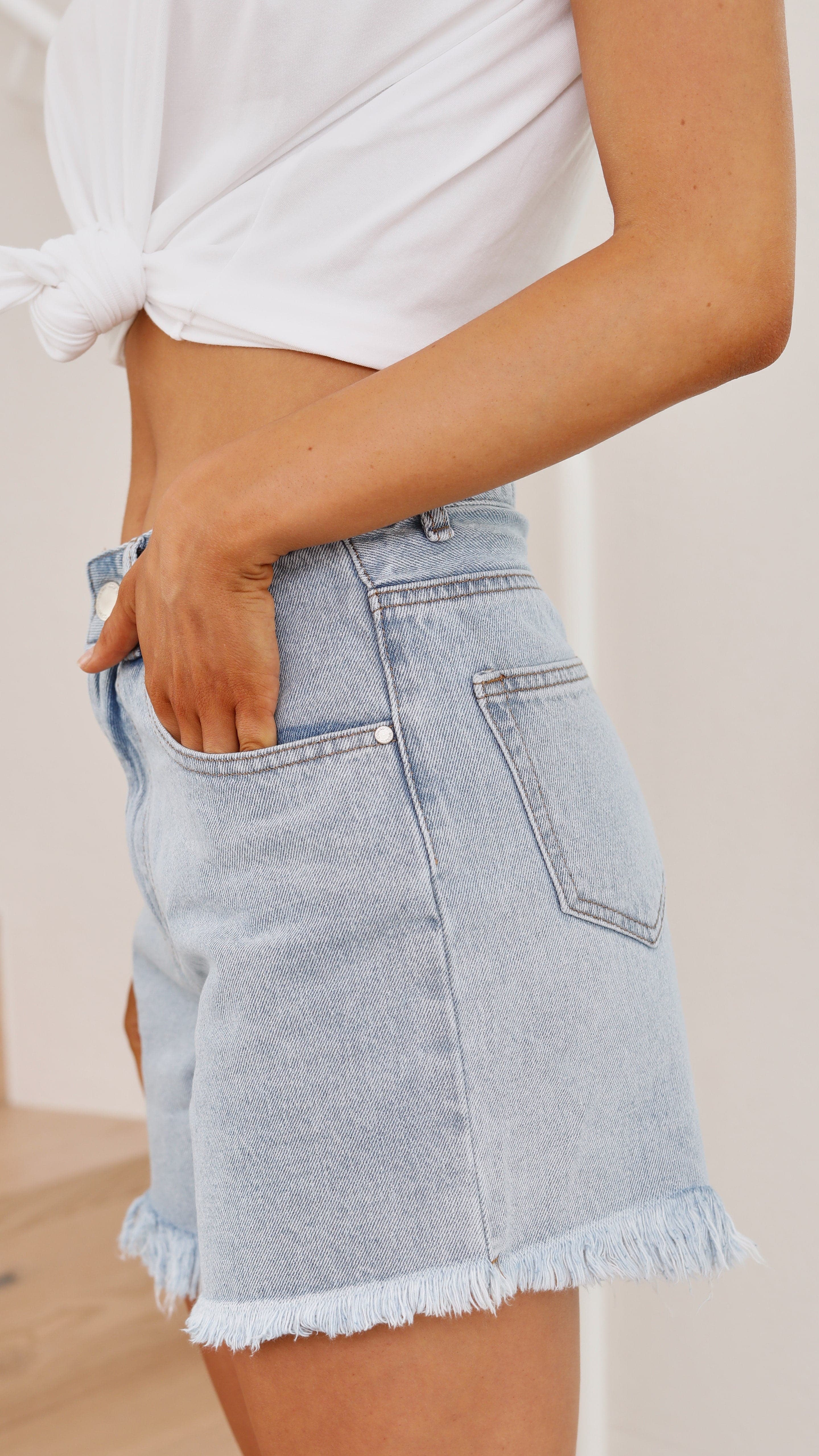 Harlow Shorts - Denim-Sunshines Bliss