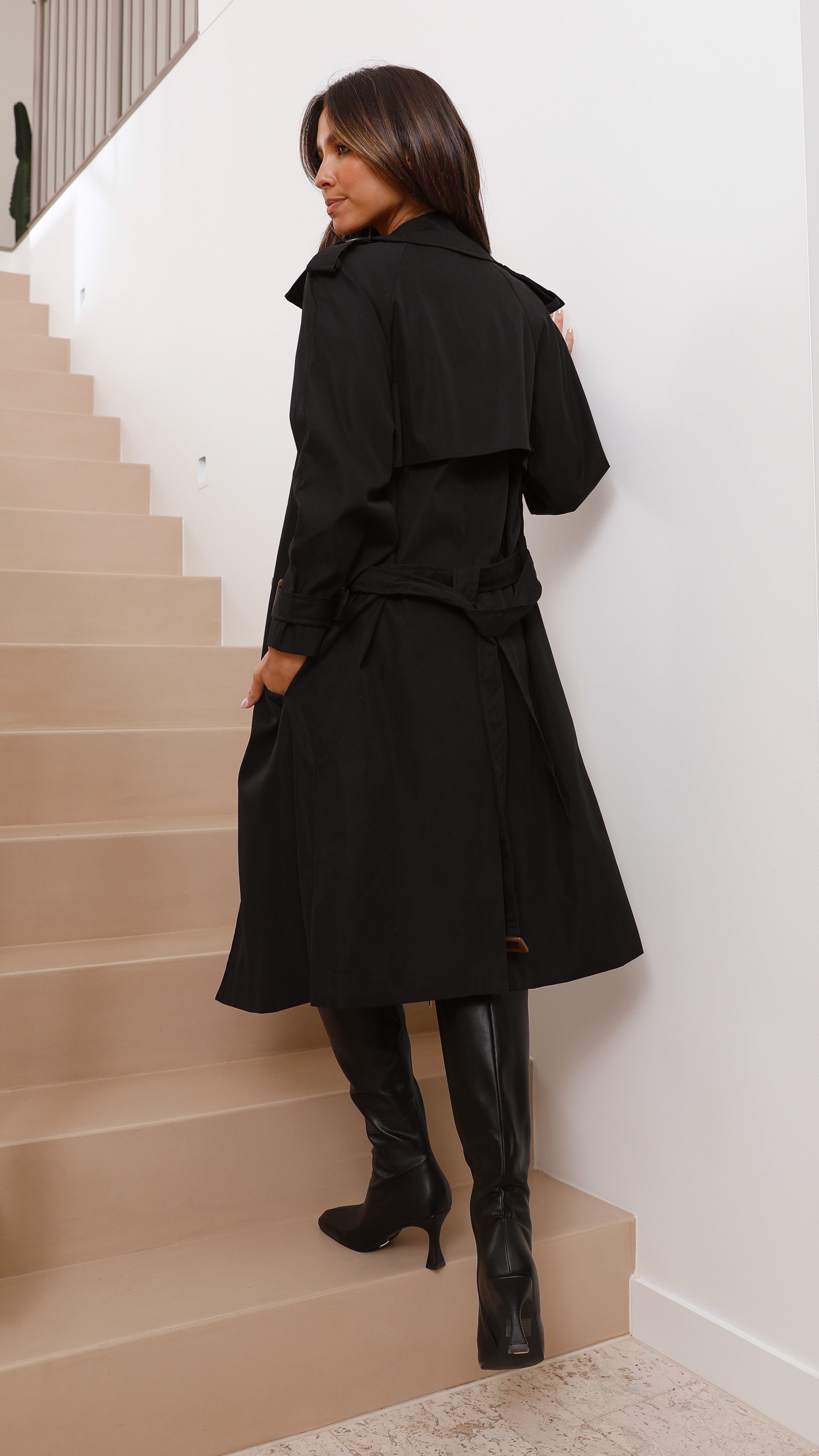 Samara Trench Coat - Black-Sunshines Bliss
