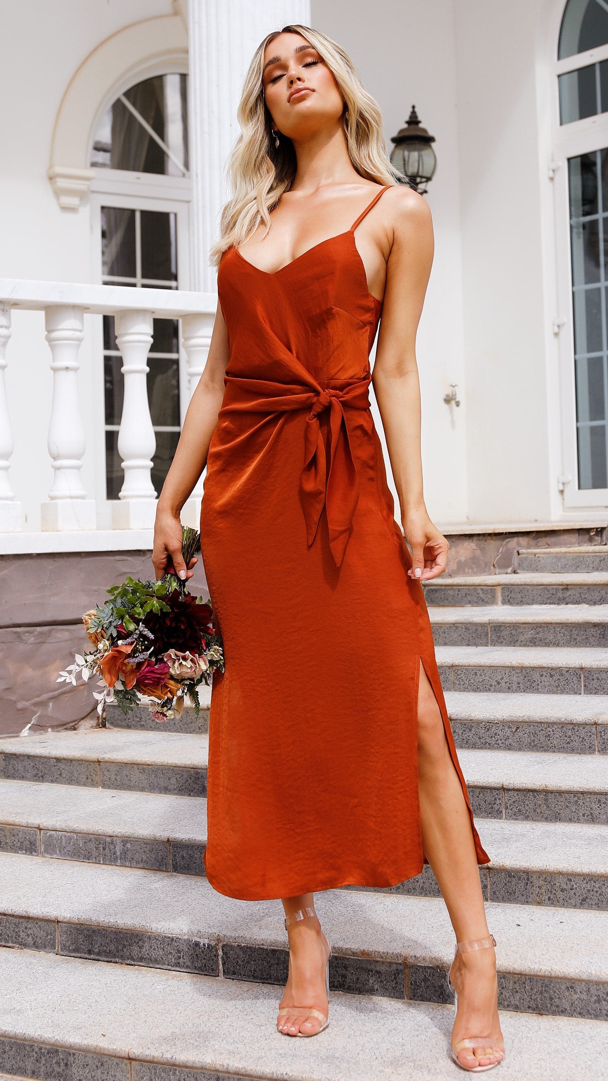 Kensington Dress - Rust-Sunshines Bliss