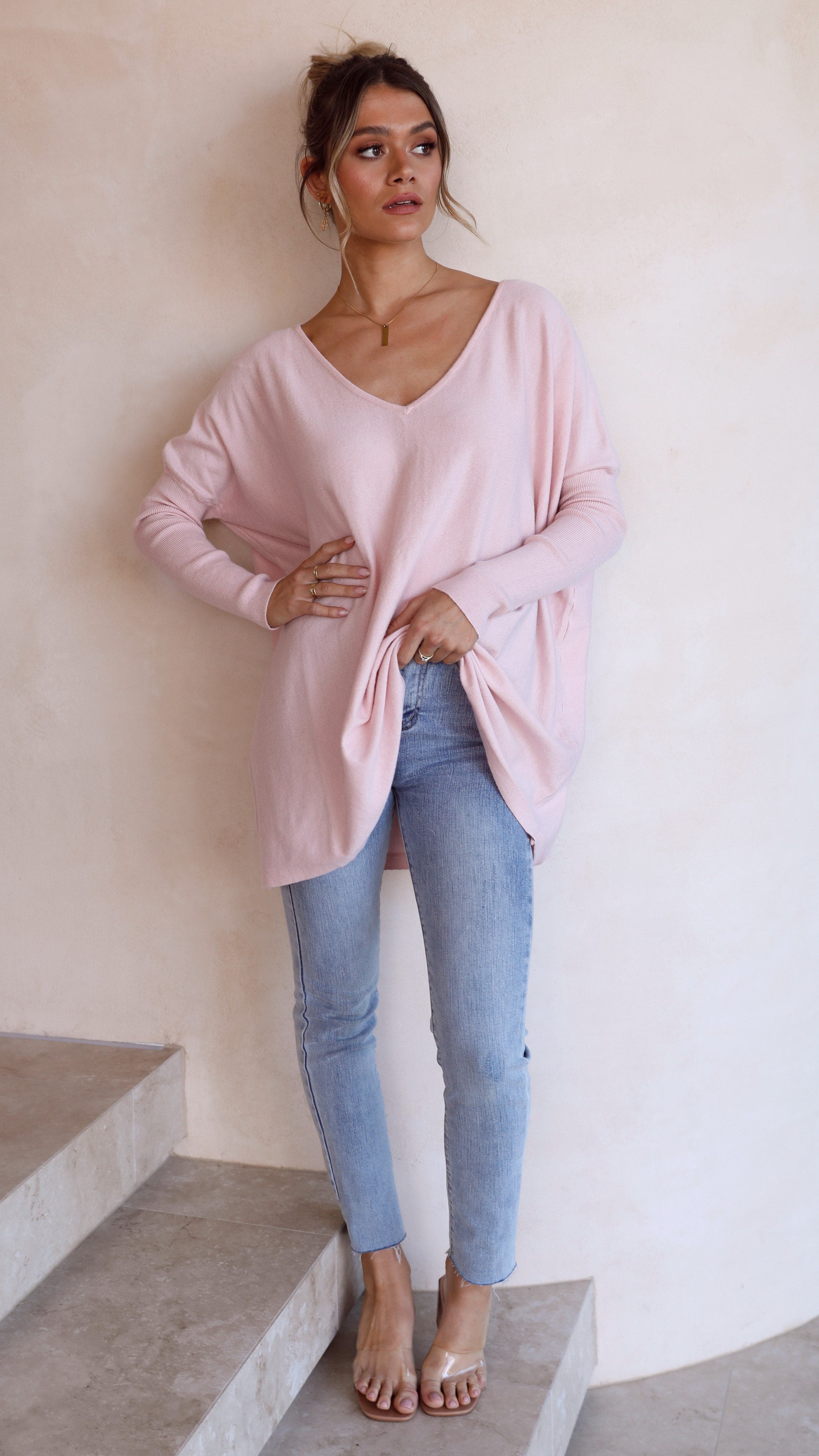 Amalia Knit Top - Blush-Sunshines Bliss