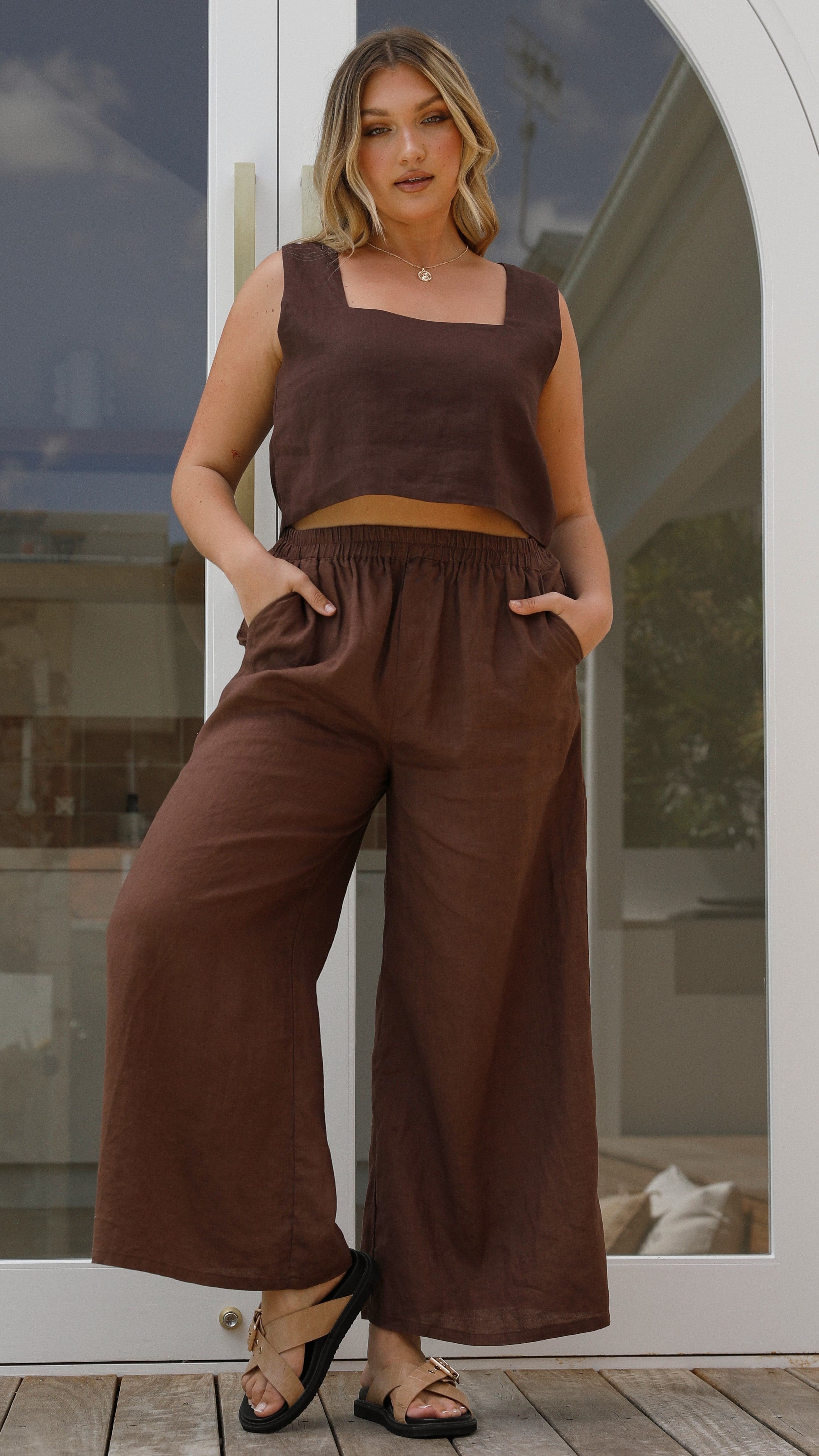 Oceana Pants - Chocolate-Sunshines Bliss