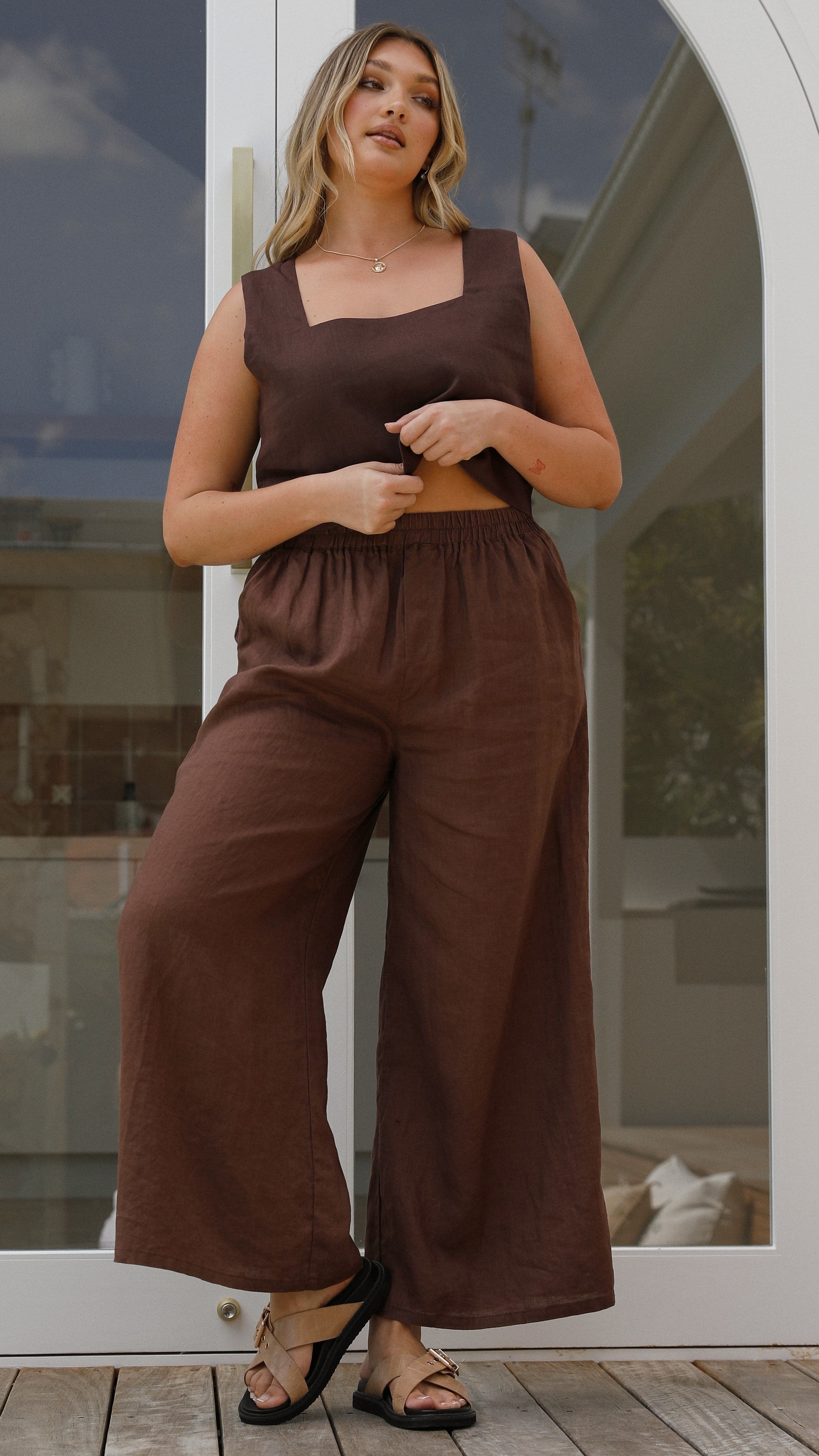 Oceana Pants - Chocolate-Sunshines Bliss