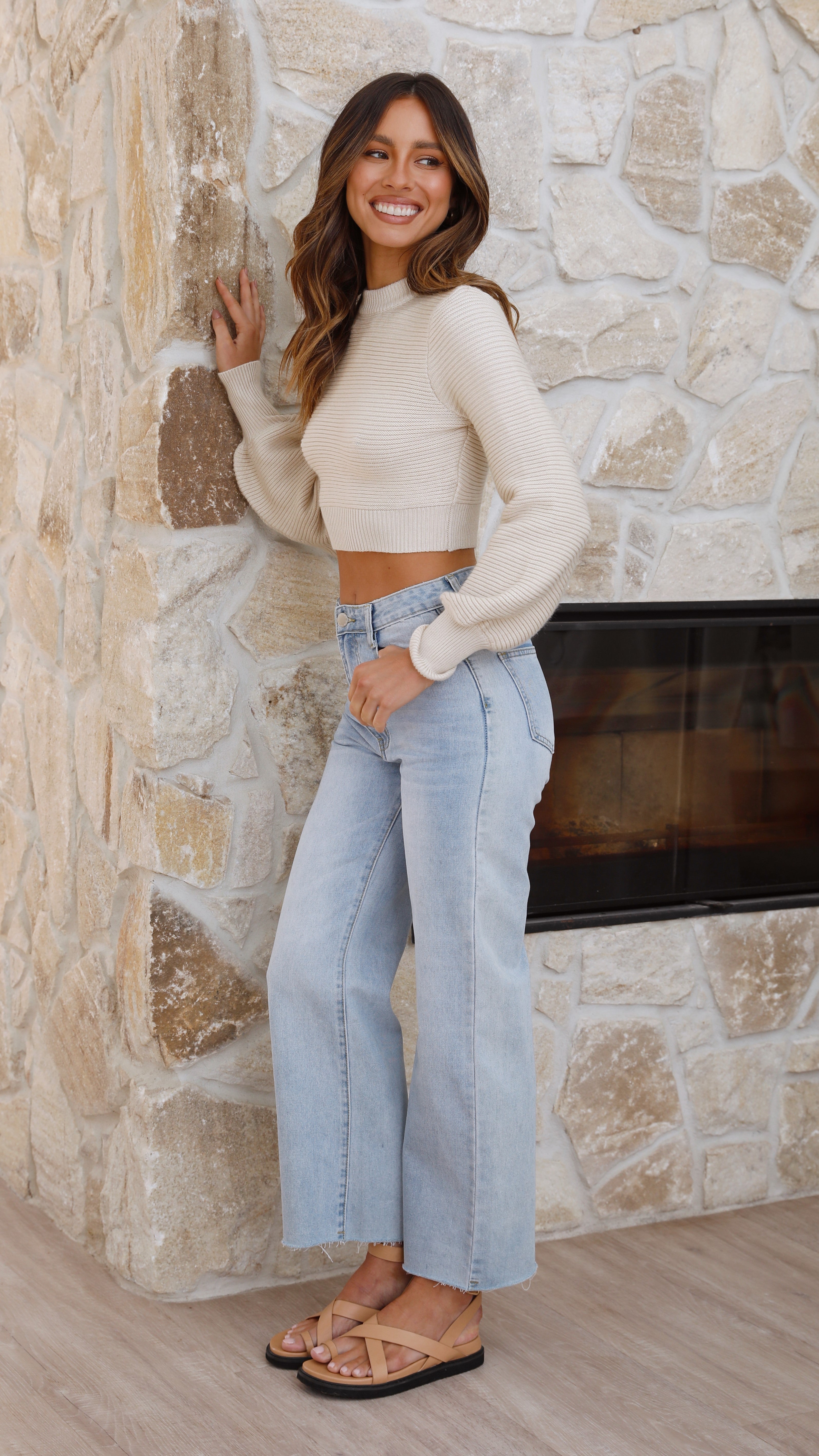 Kassidy Knit Top - Beige-Sunshines Bliss