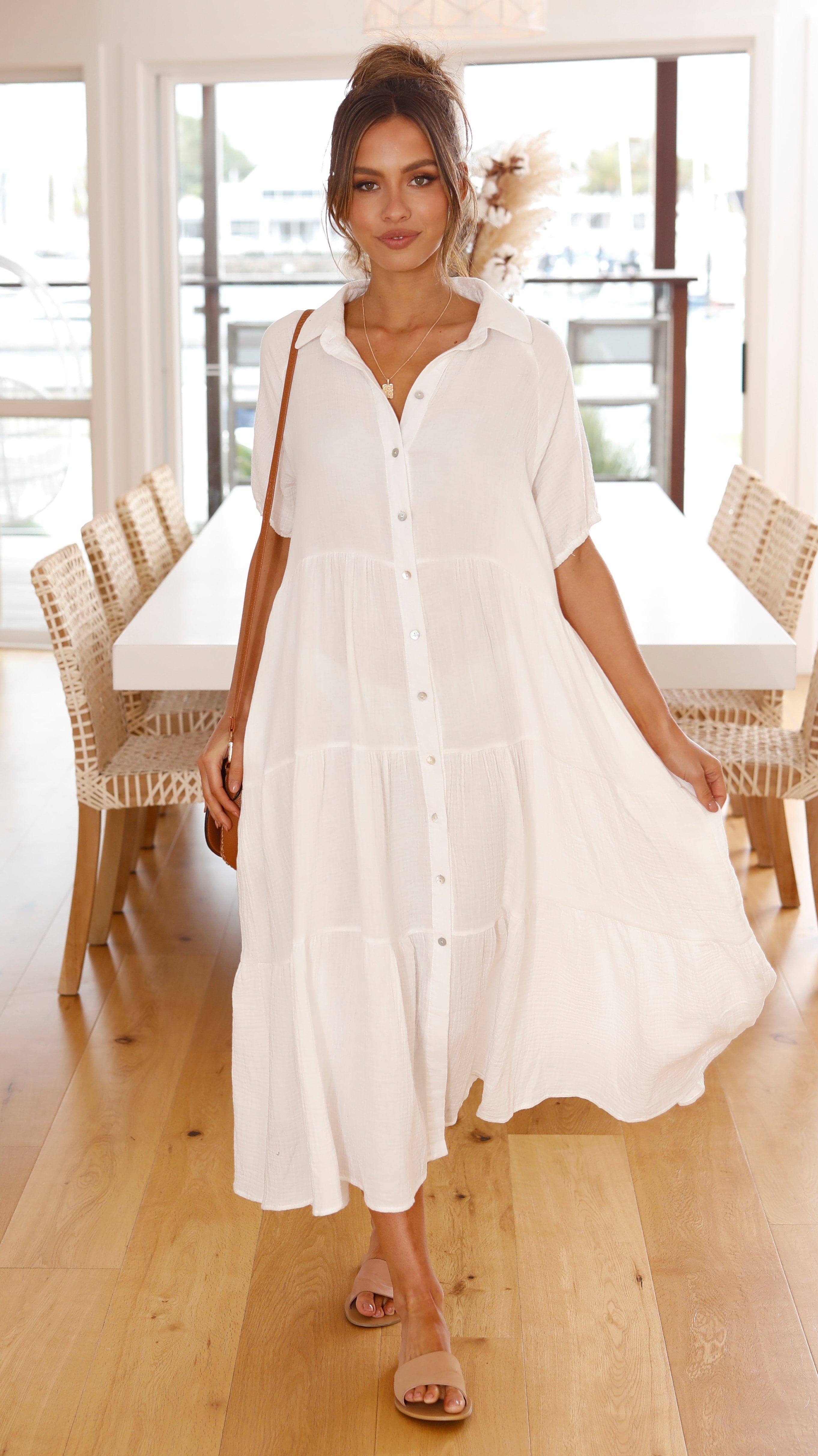 Morgana Dress - White-Sunshines Bliss