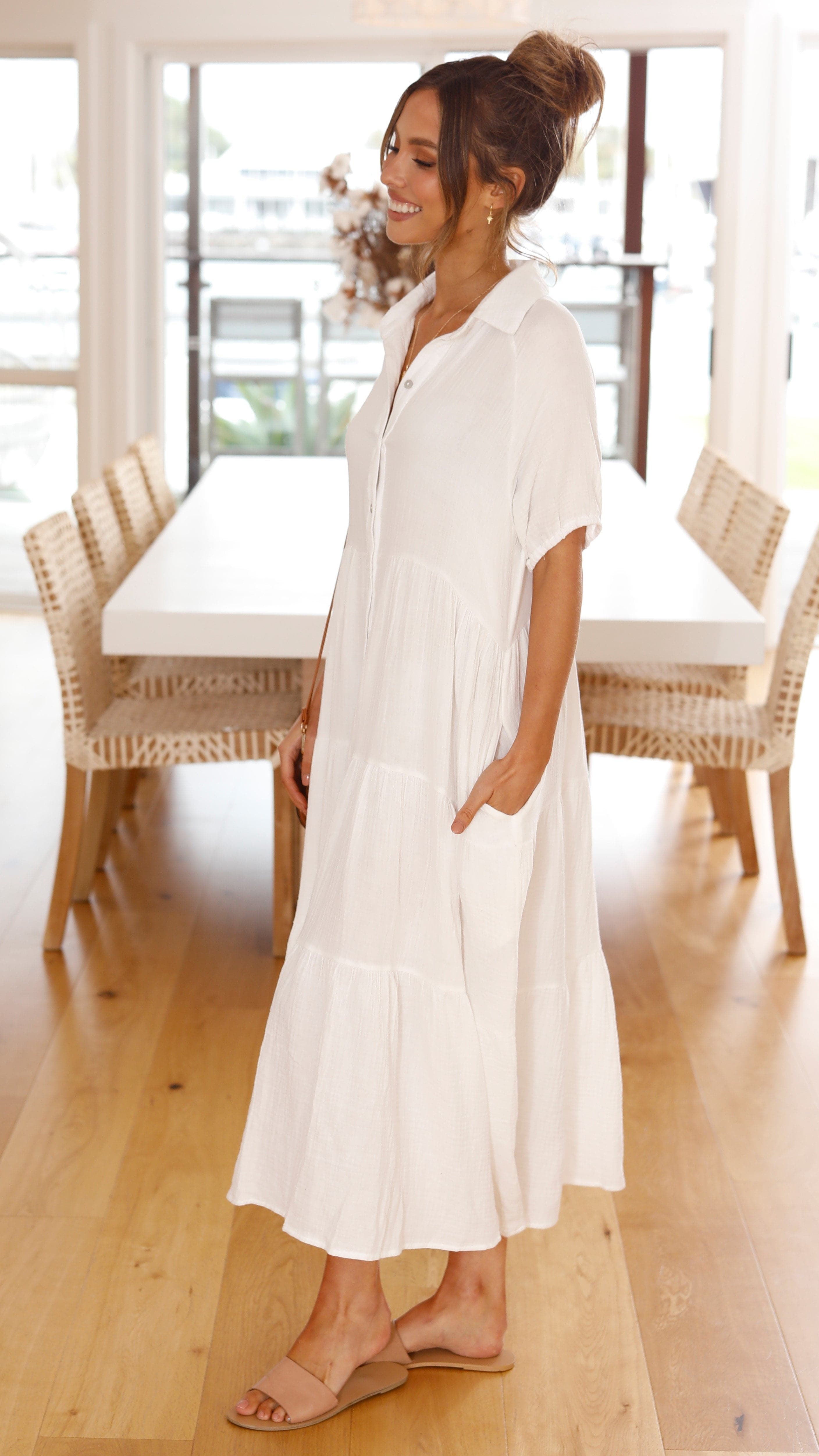 Morgana Dress - White-Sunshines Bliss