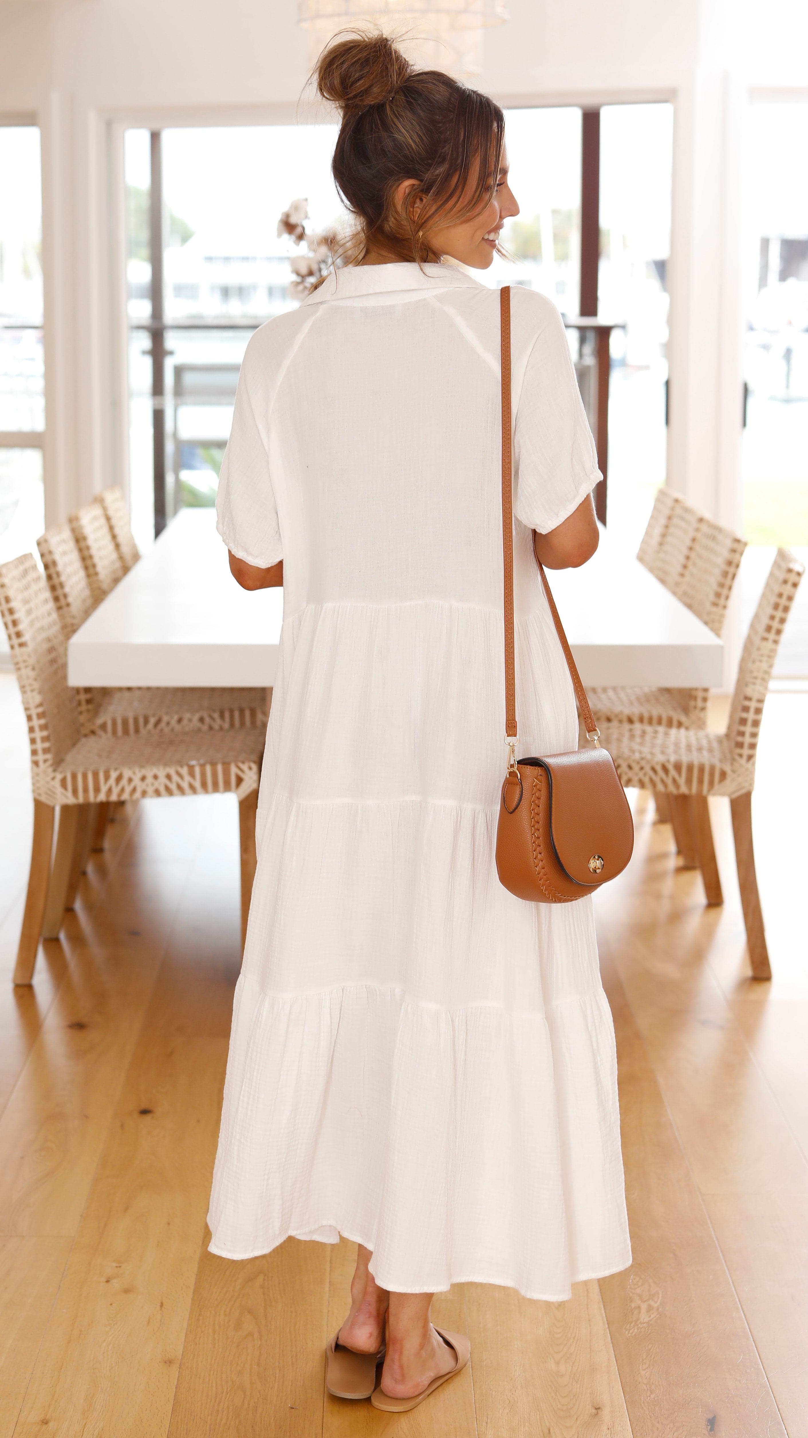 Morgana Dress - White-Sunshines Bliss