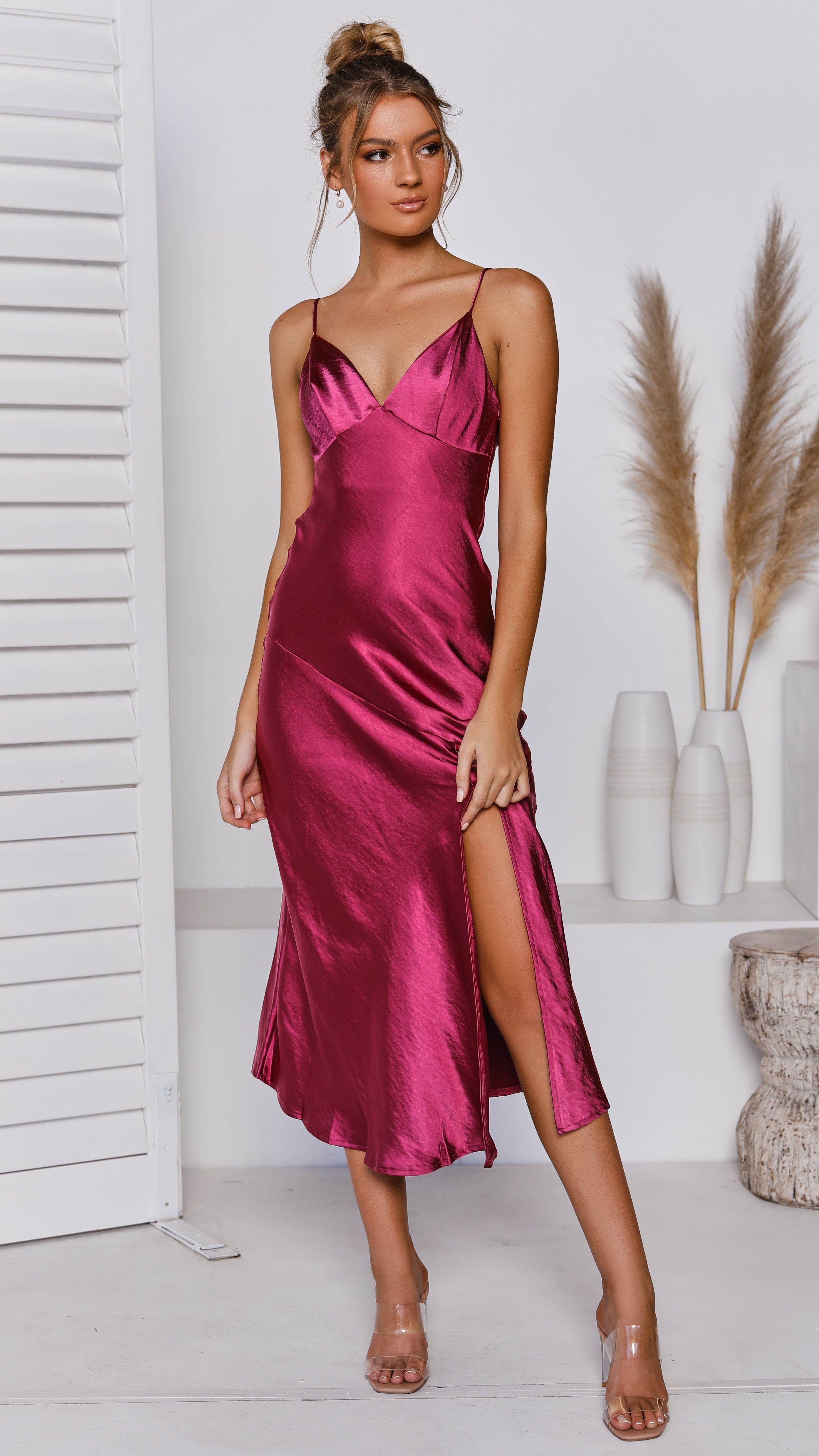 Josie Midi Dress - Fuchsia-Sunshines Bliss