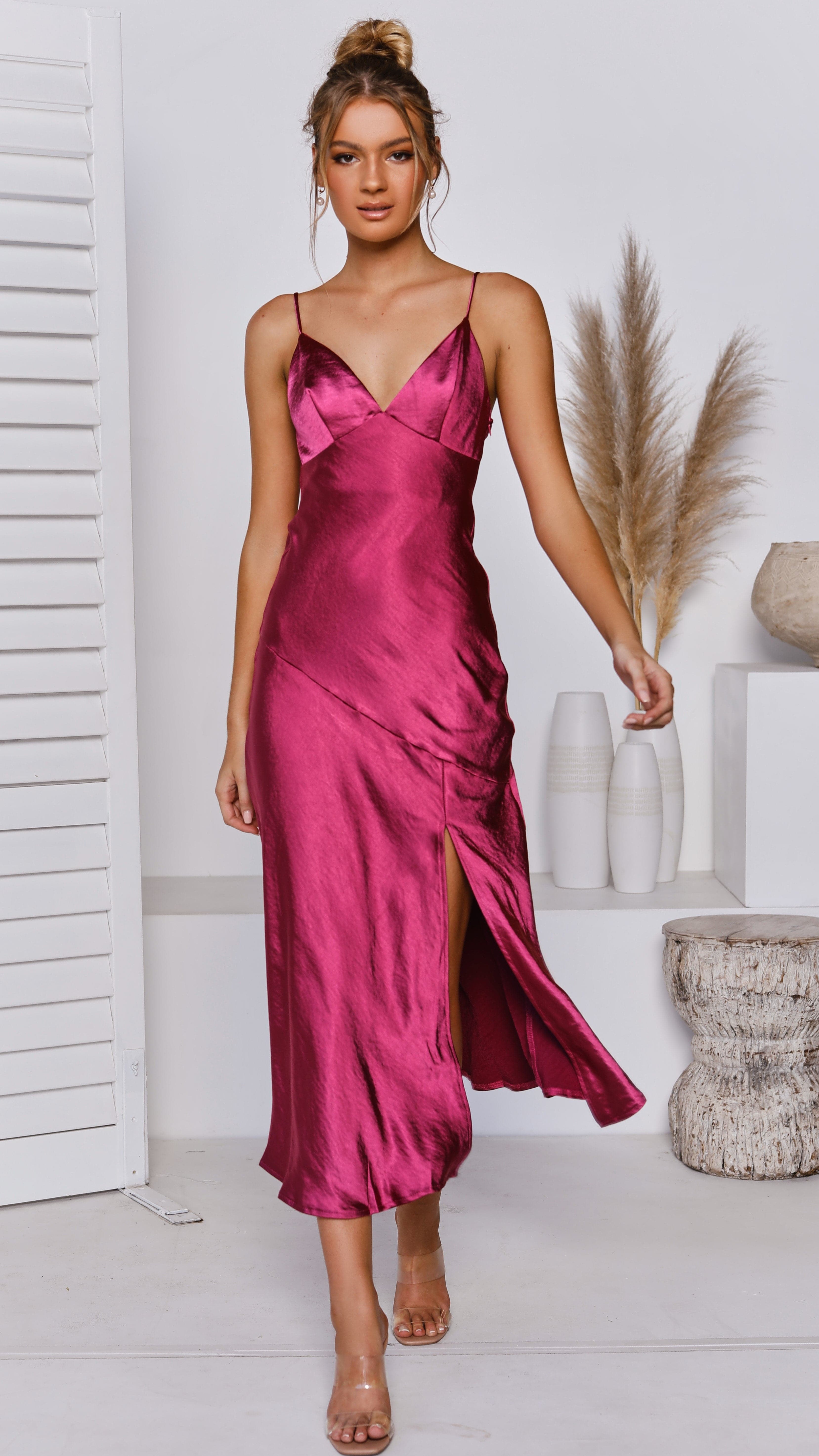 Josie Midi Dress - Fuchsia-Sunshines Bliss